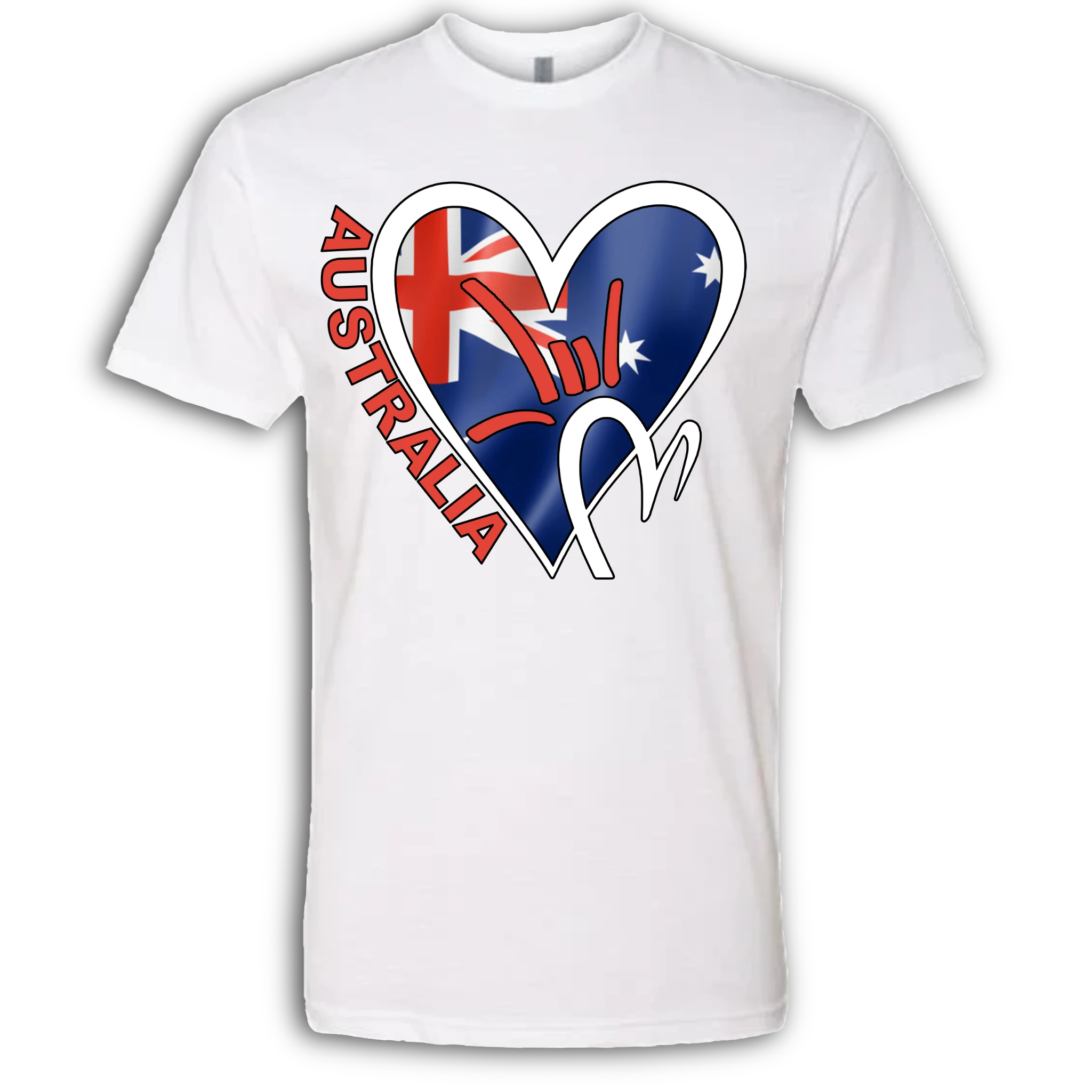 Australia Flag ILY HEART T-Shirt