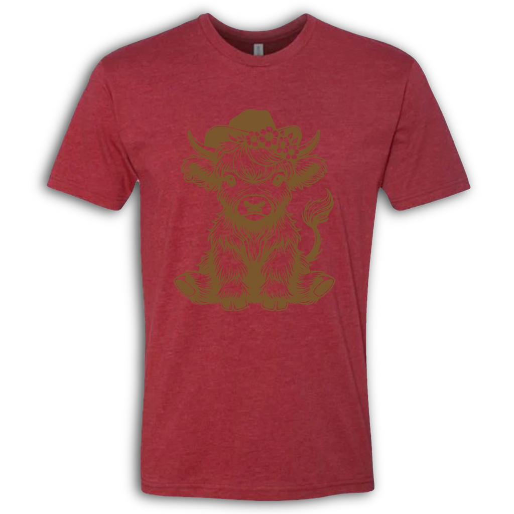 Highland Cow baby with Earring Brown T-Shirt