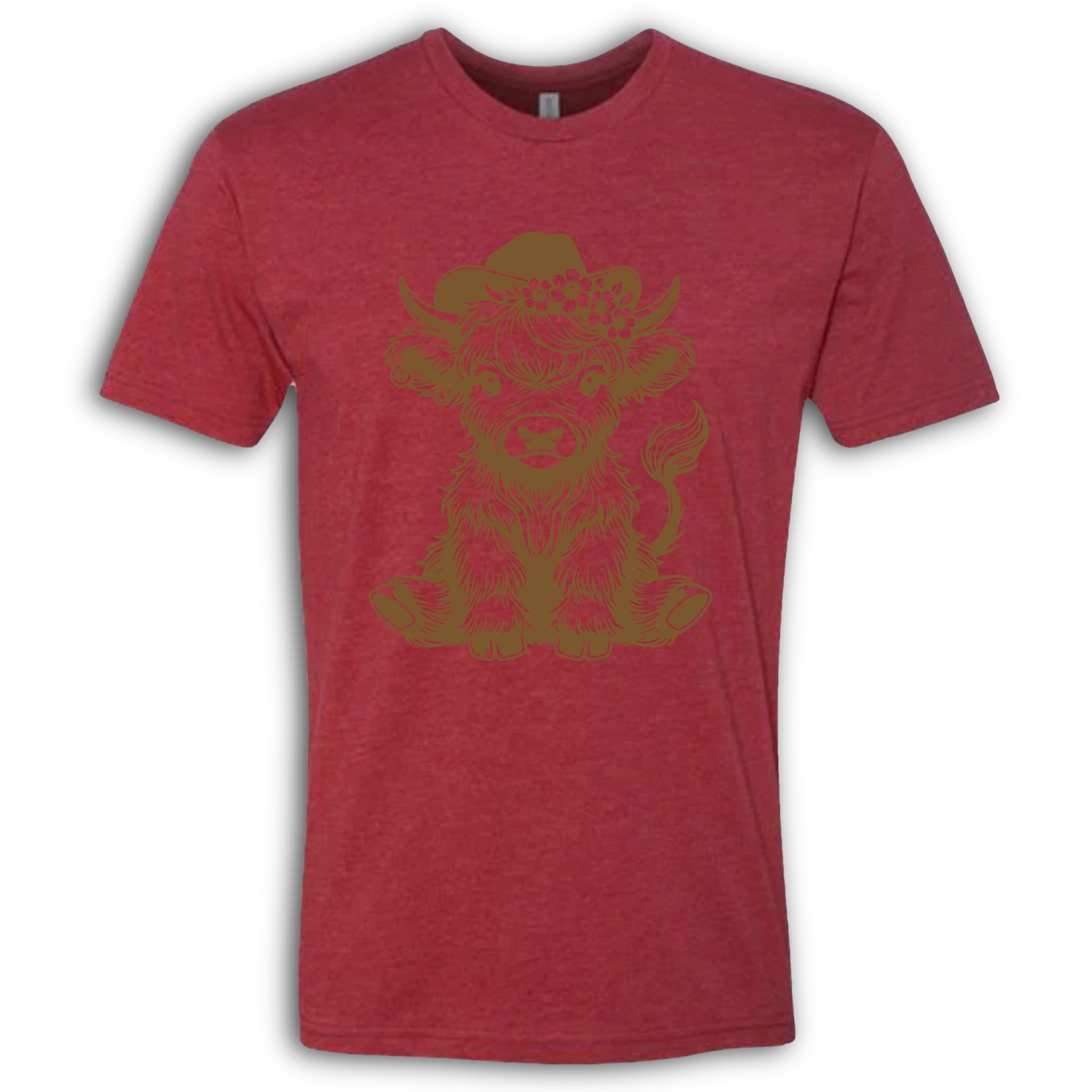 Highland Cow baby with Earring Brown T-Shirt