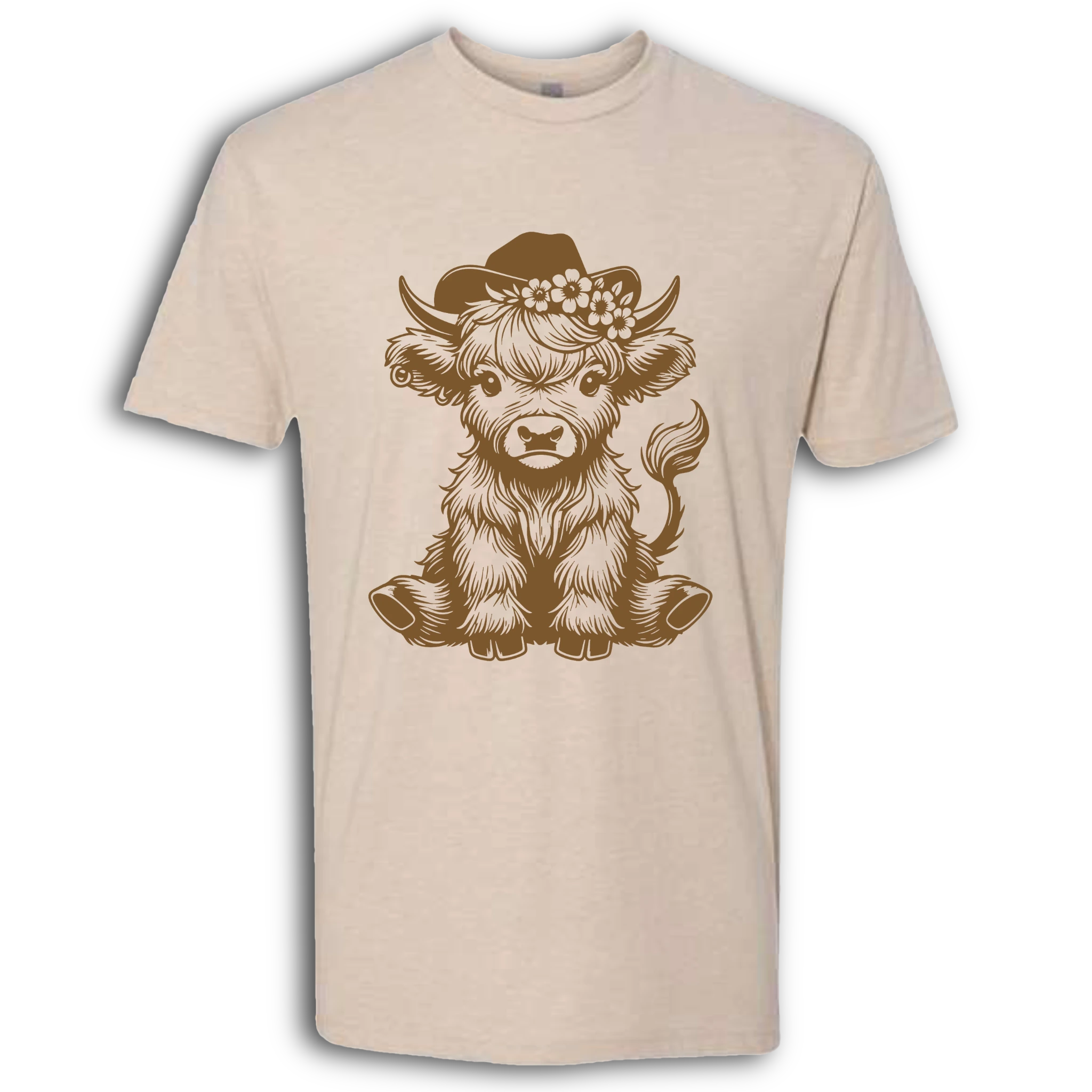 Highland Cow baby with Earring Brown T-Shirt