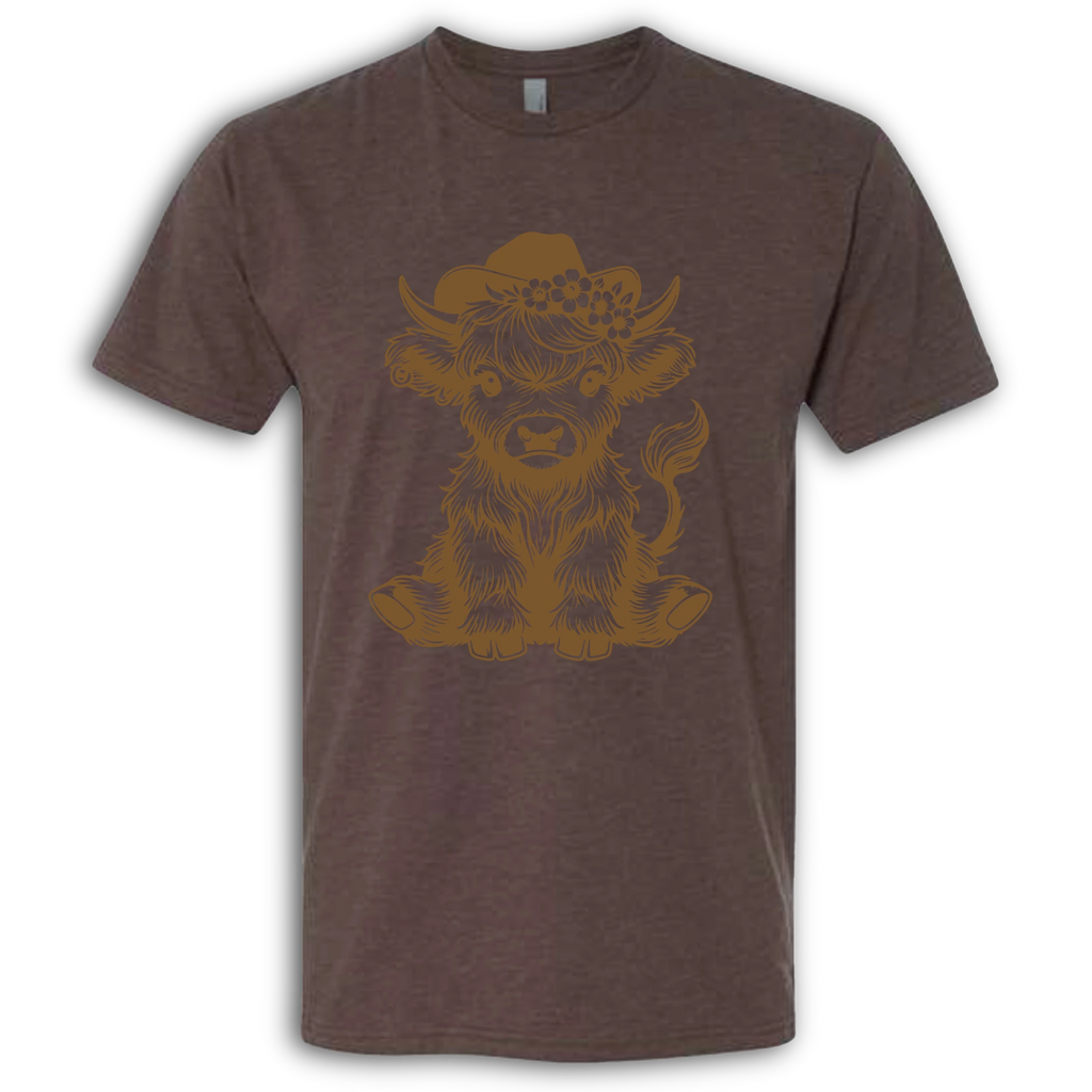 Highland Cow baby with Earring Brown T-Shirt