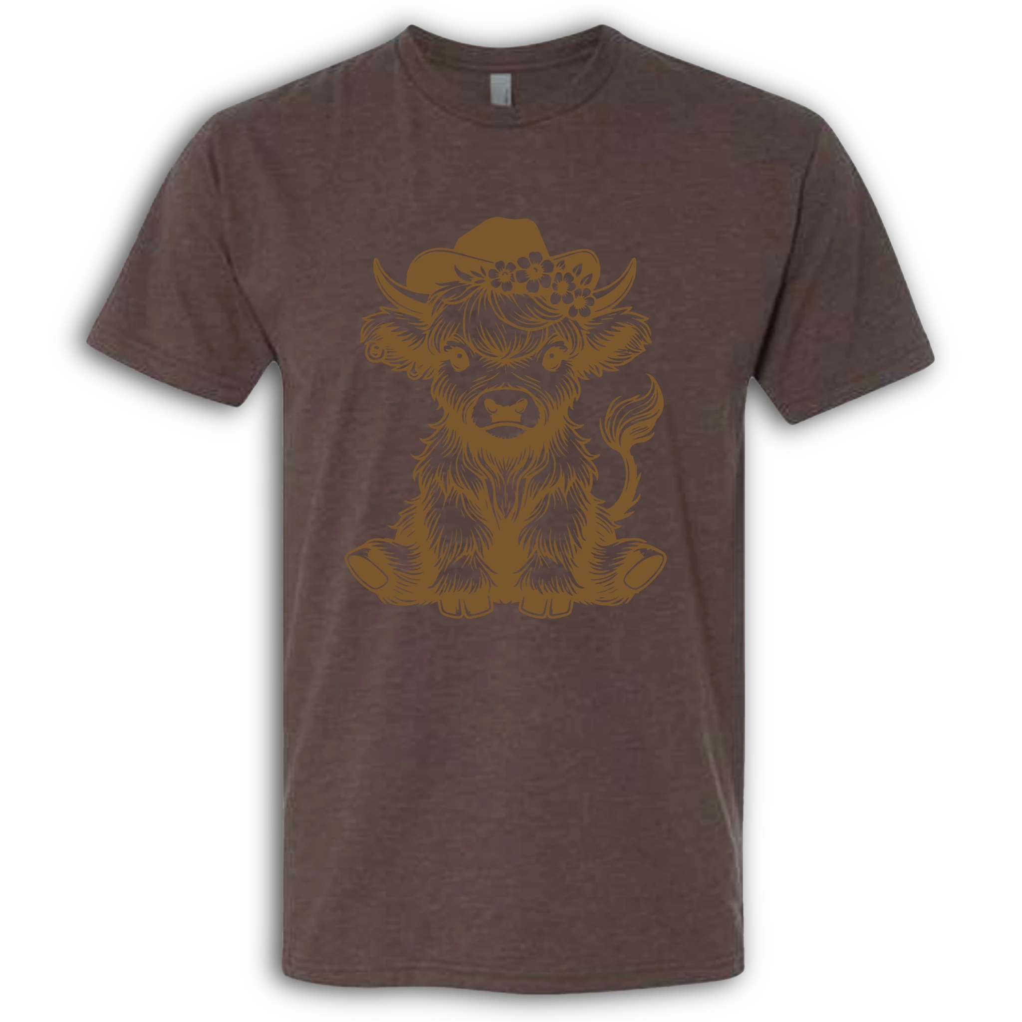 Highland Cow baby with Earring Brown T-Shirt