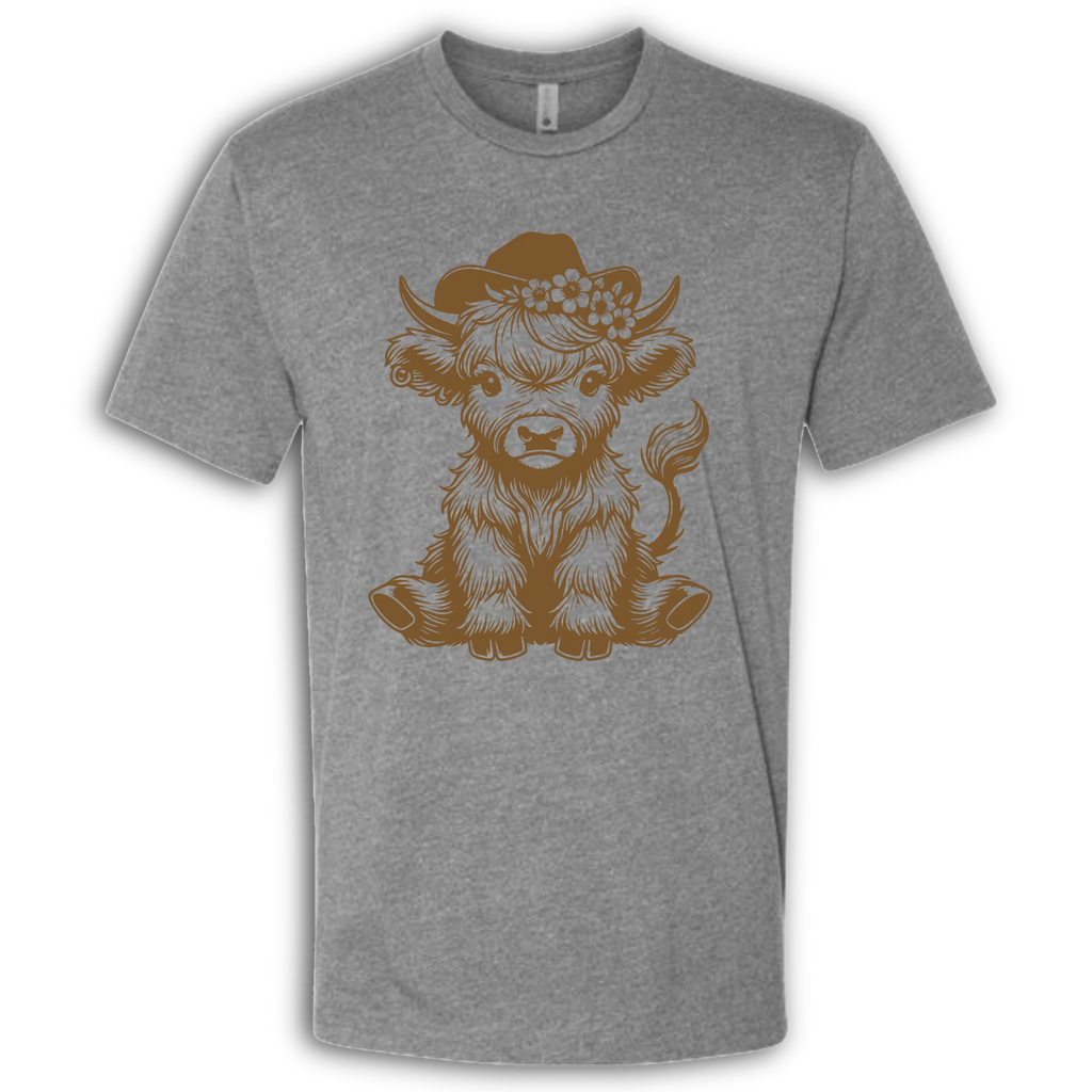 Highland Cow baby with Earring Brown T-Shirt