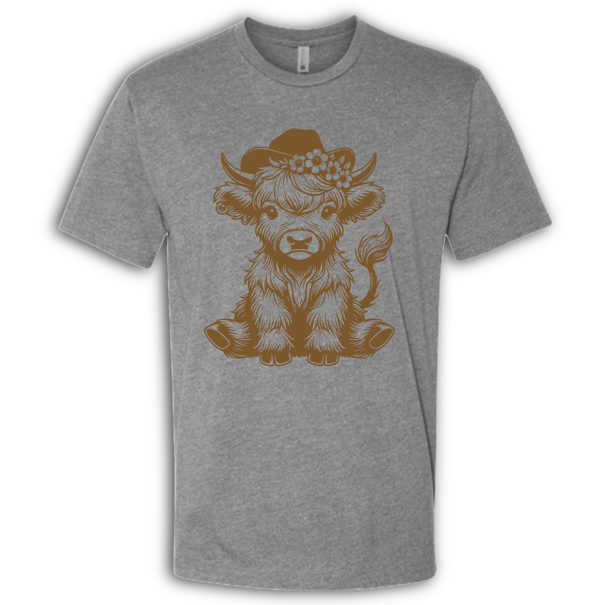 Highland Cow baby with Earring Brown T-Shirt