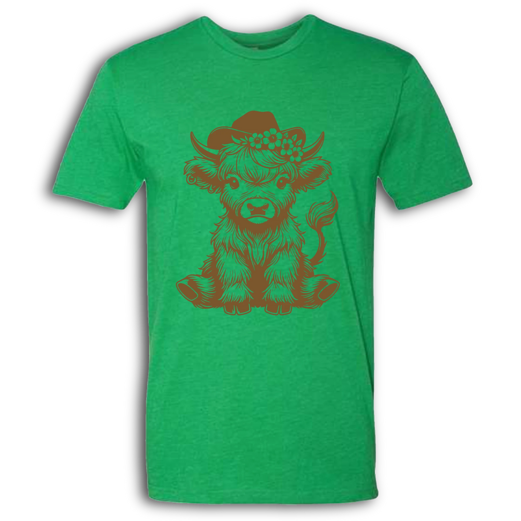 Highland Cow baby with Earring Brown T-Shirt