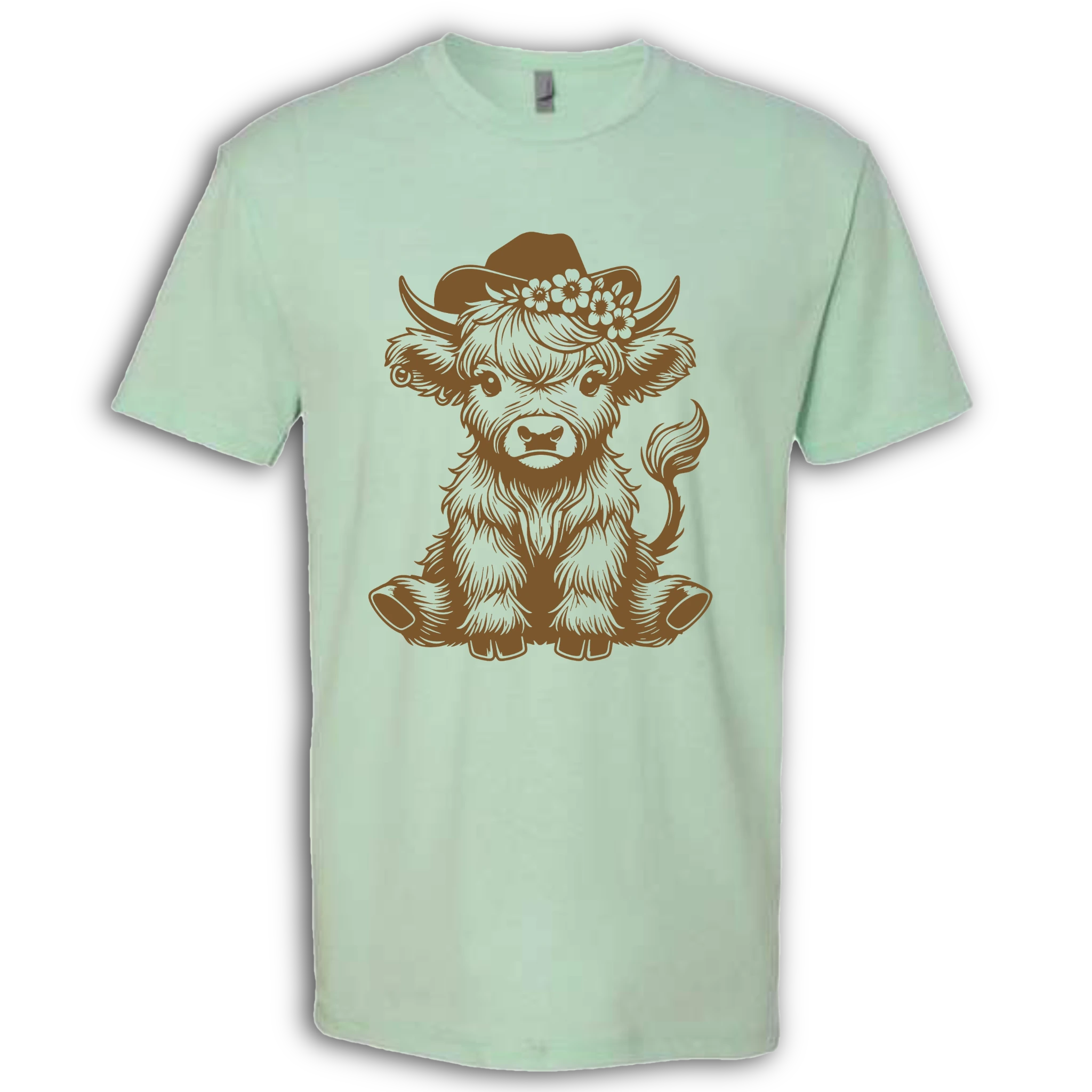 Highland Cow baby with Earring Brown T-Shirt