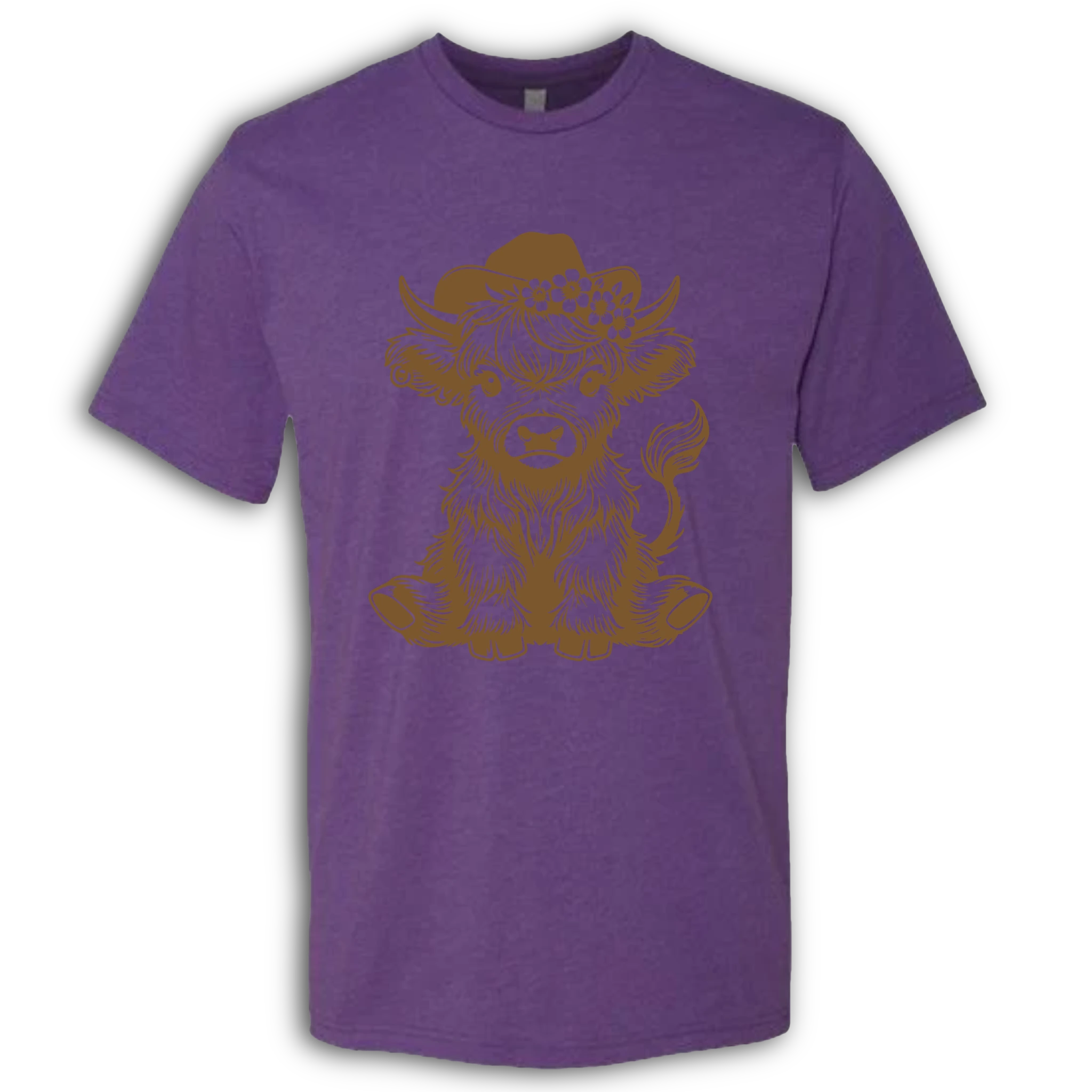 Highland Cow baby with Earring Brown T-Shirt