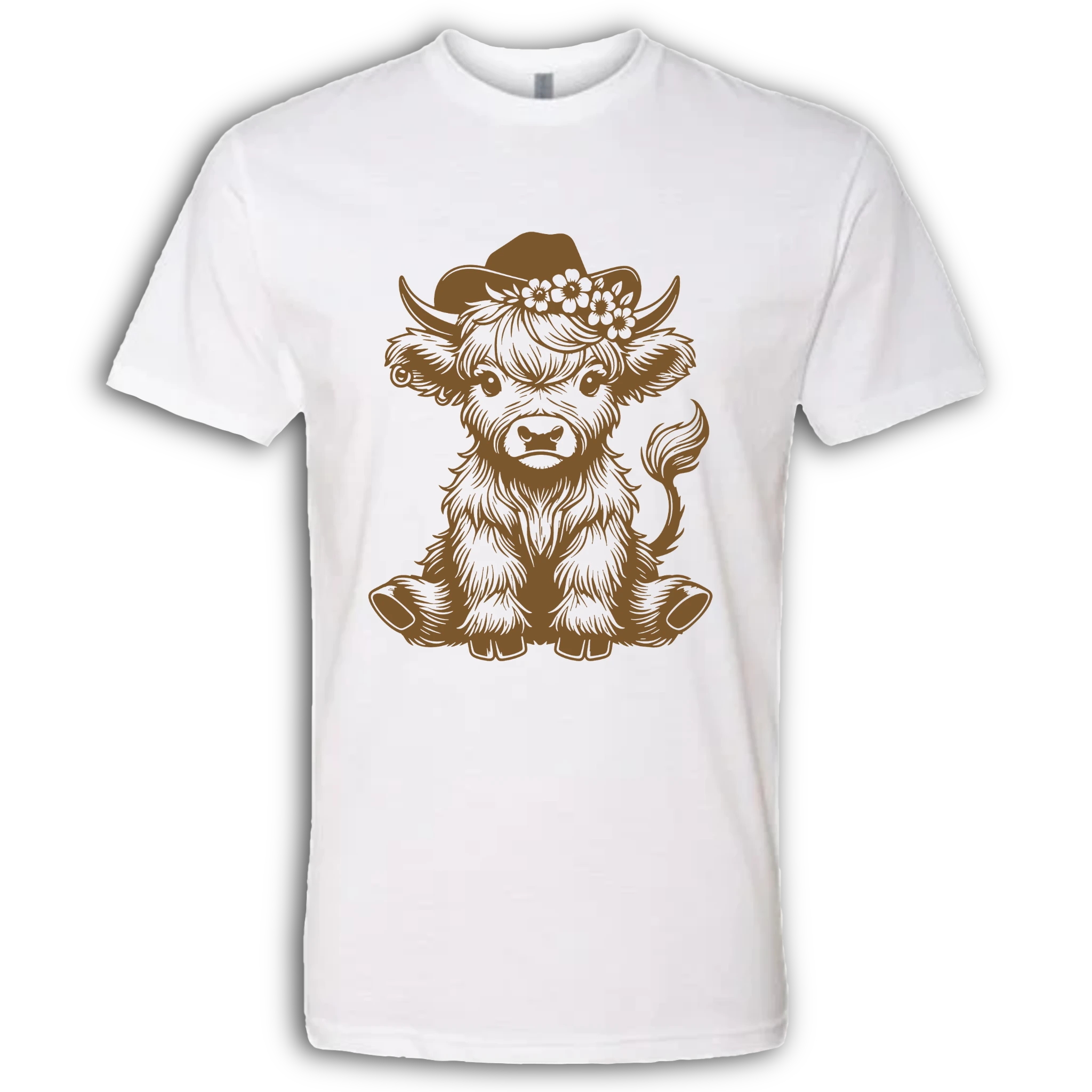 Highland Cow baby with Earring Brown T-Shirt