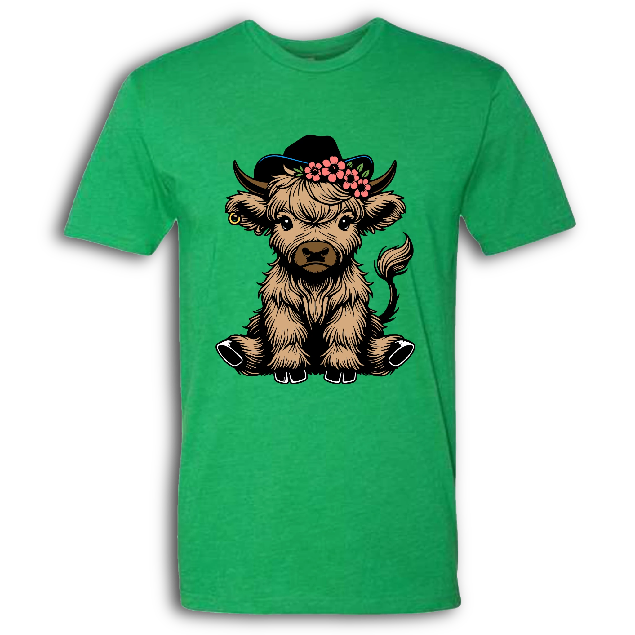Highland Cow baby with Earring Colored T-Shirt
