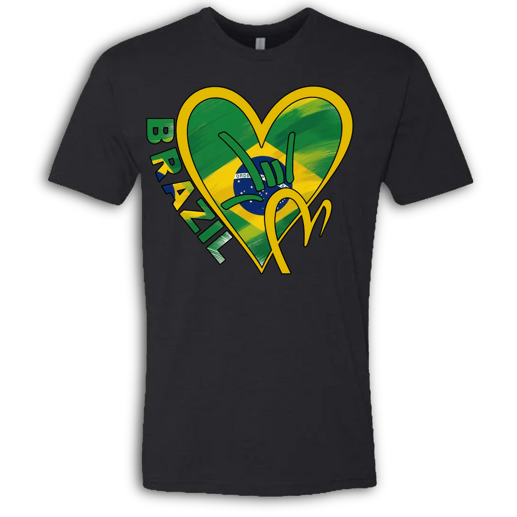 Brazil Flag ILY HEART T-Shirt