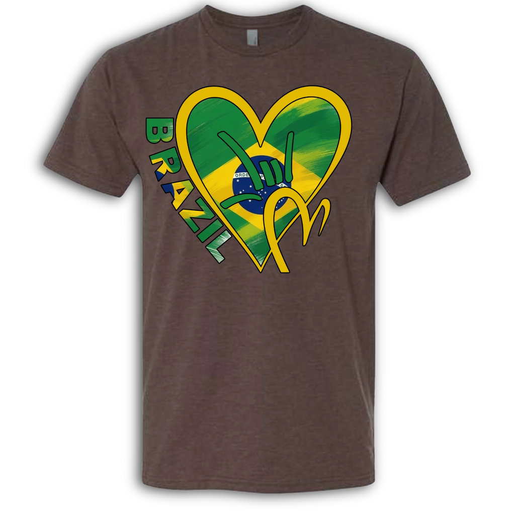 Brazil Flag ILY HEART T-Shirt