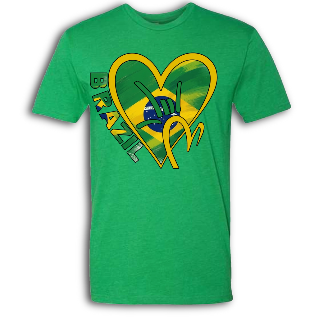Brazil Flag ILY HEART T-Shirt