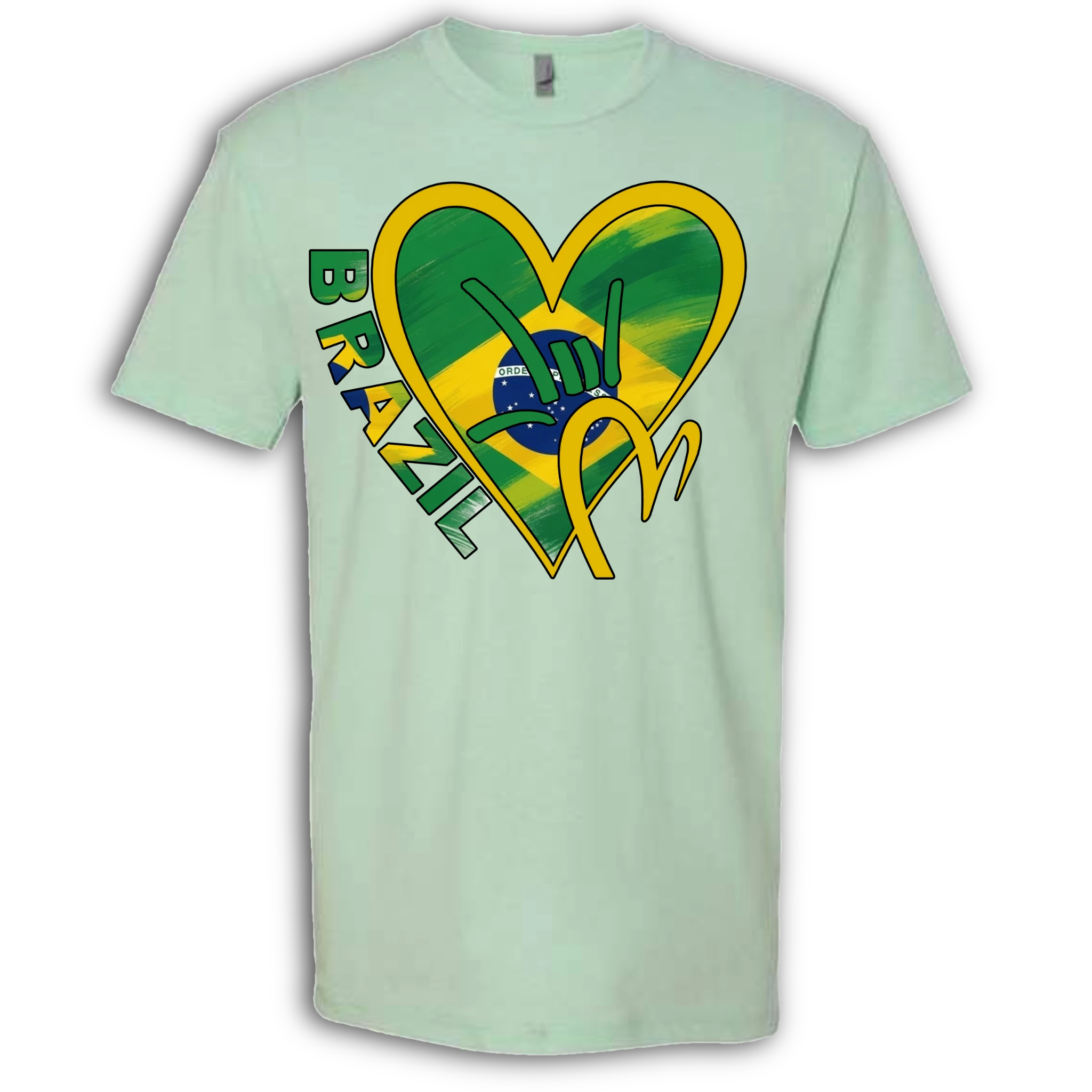 Brazil Flag ILY HEART T-Shirt