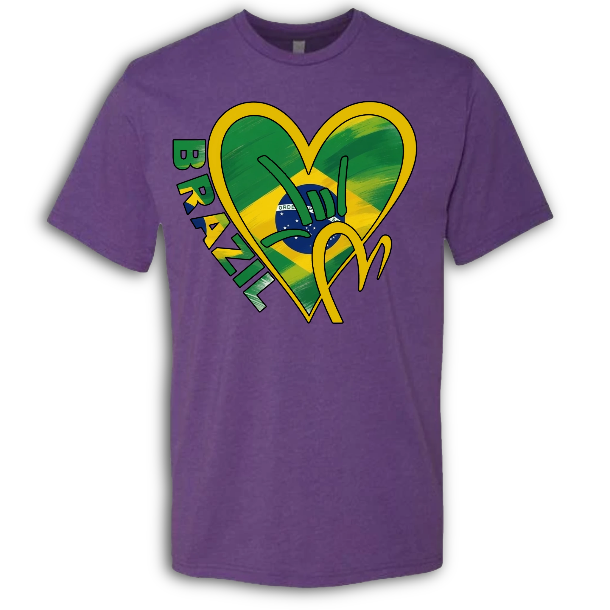 Brazil Flag ILY HEART T-Shirt