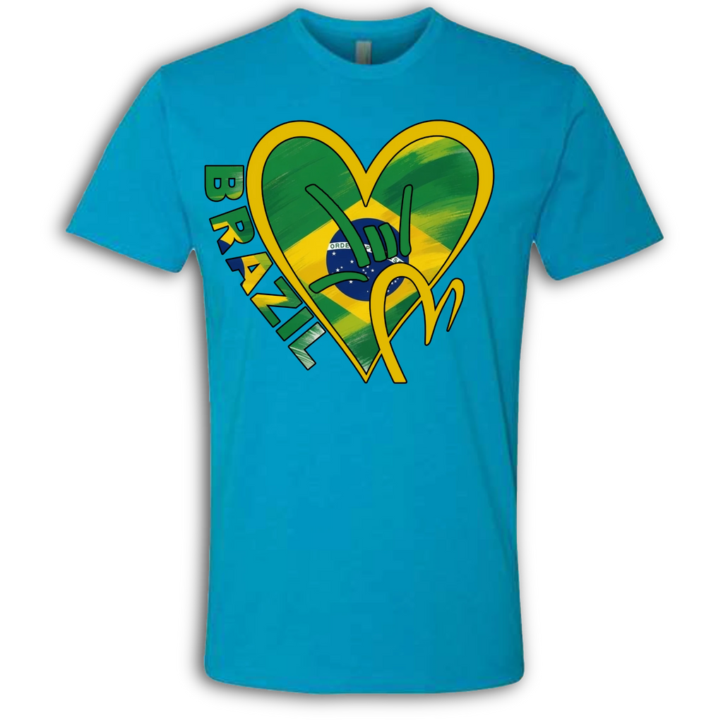 Brazil Flag ILY HEART T-Shirt