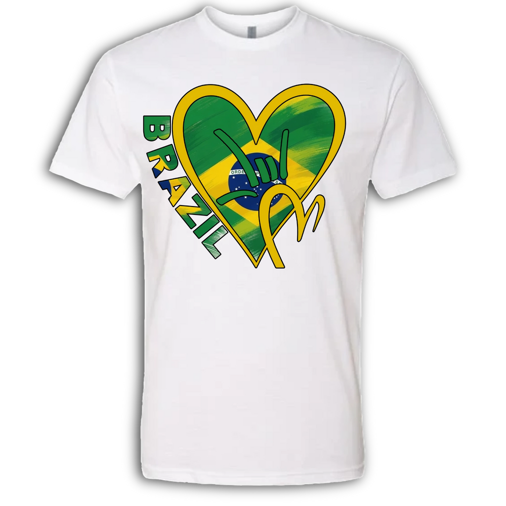Brazil Flag ILY HEART T-Shirt