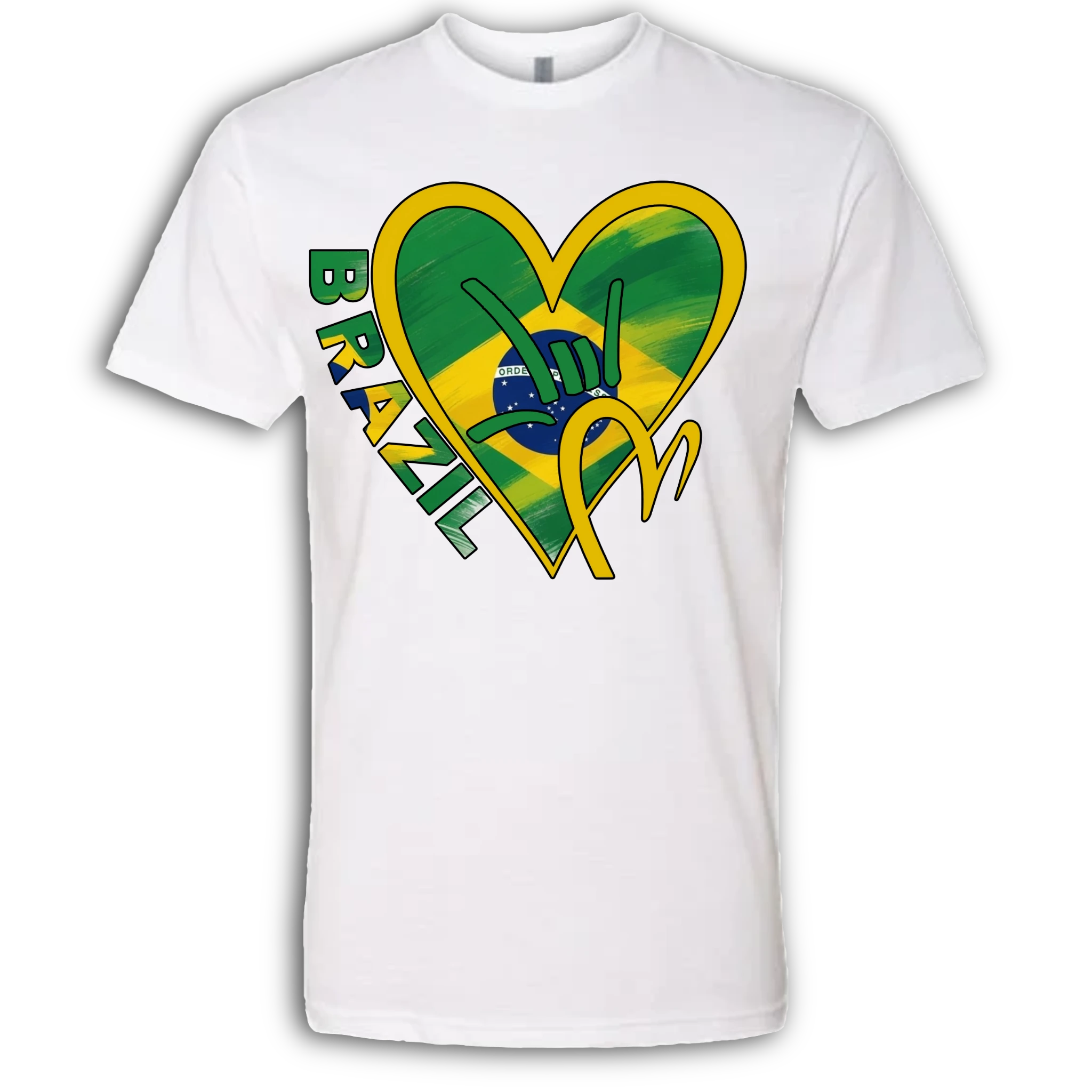 Brazil Flag ILY HEART T-Shirt