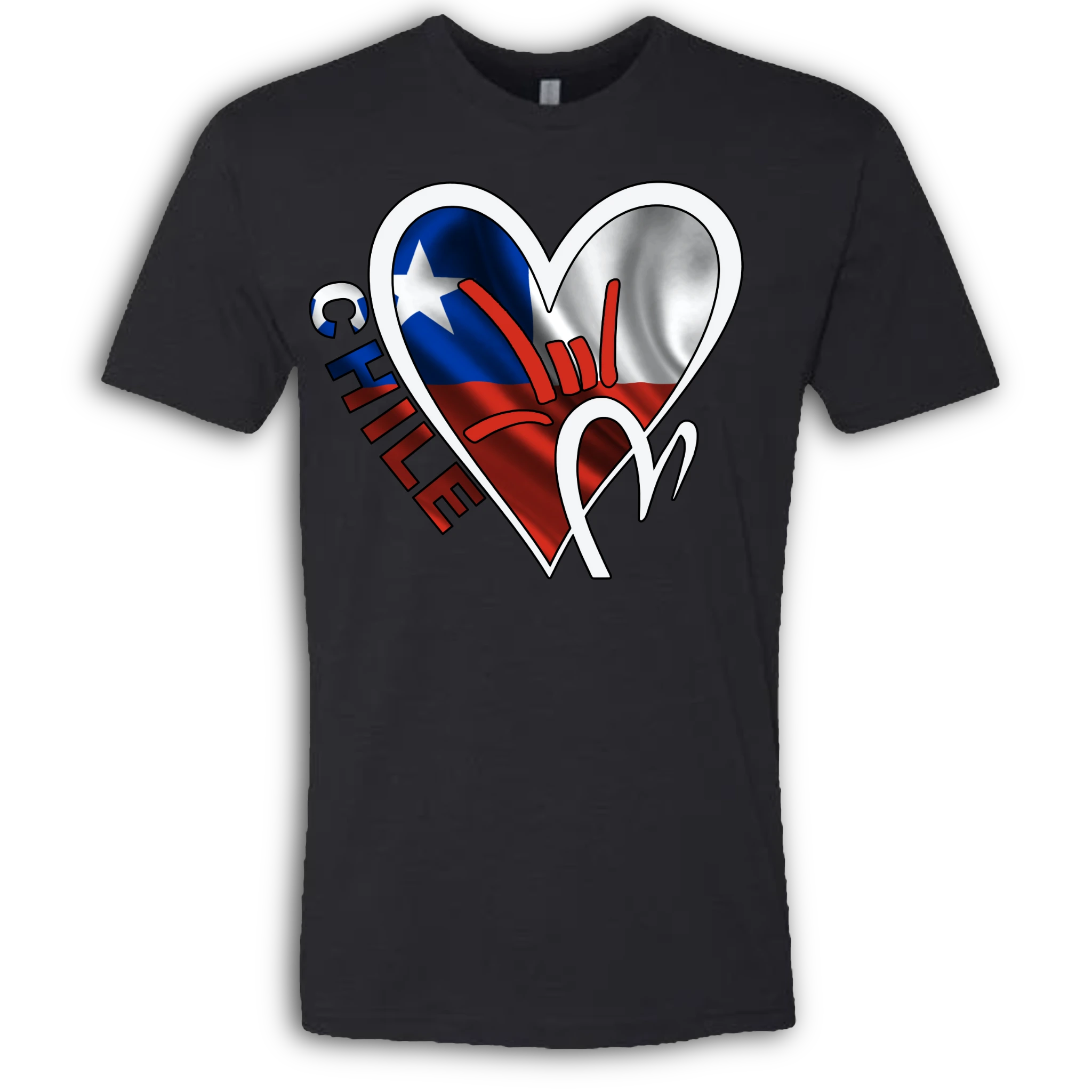 Chile Flag ILY HEART T-Shirt