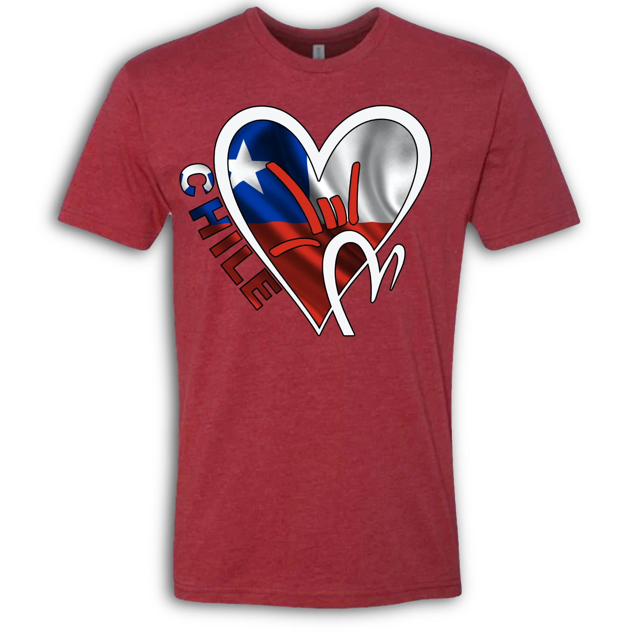Chile Flag ILY HEART T-Shirt