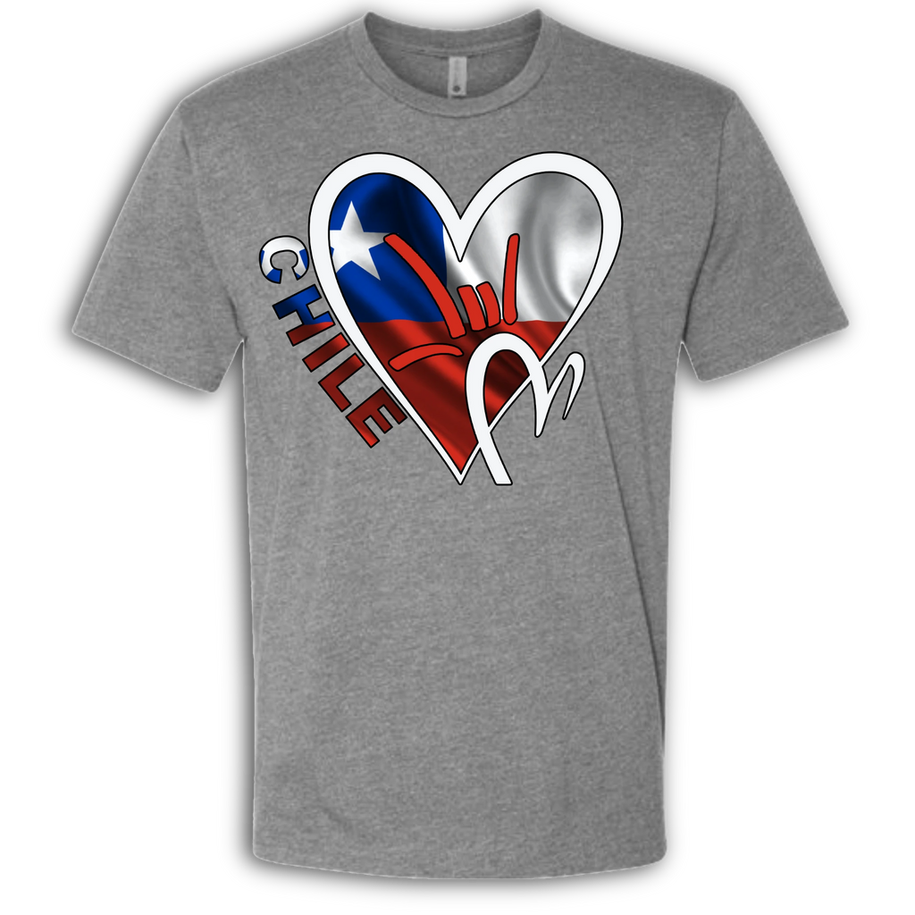 Chile Flag ILY HEART T-Shirt