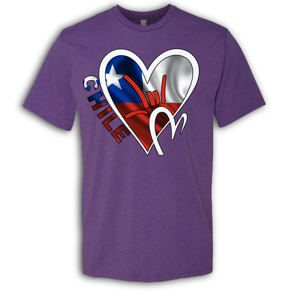 Chile Flag ILY HEART T-Shirt