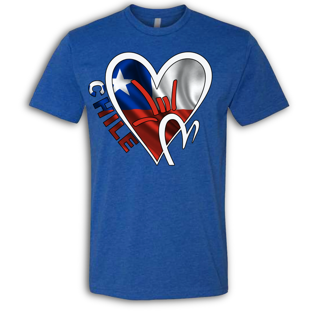 Chile Flag ILY HEART T-Shirt
