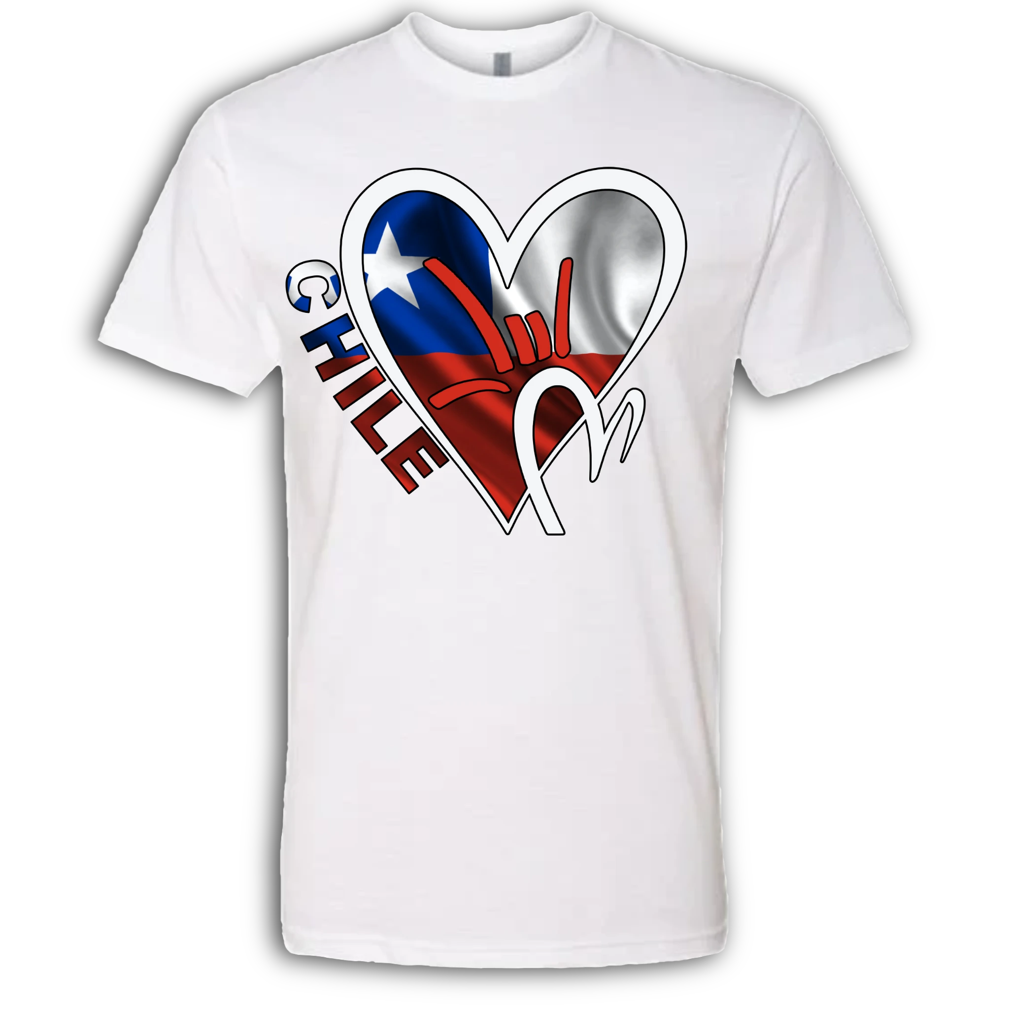 Chile Flag ILY HEART T-Shirt