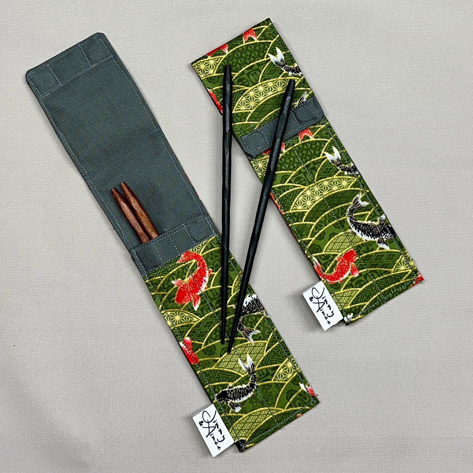 Green with Koi Chopsticks Case