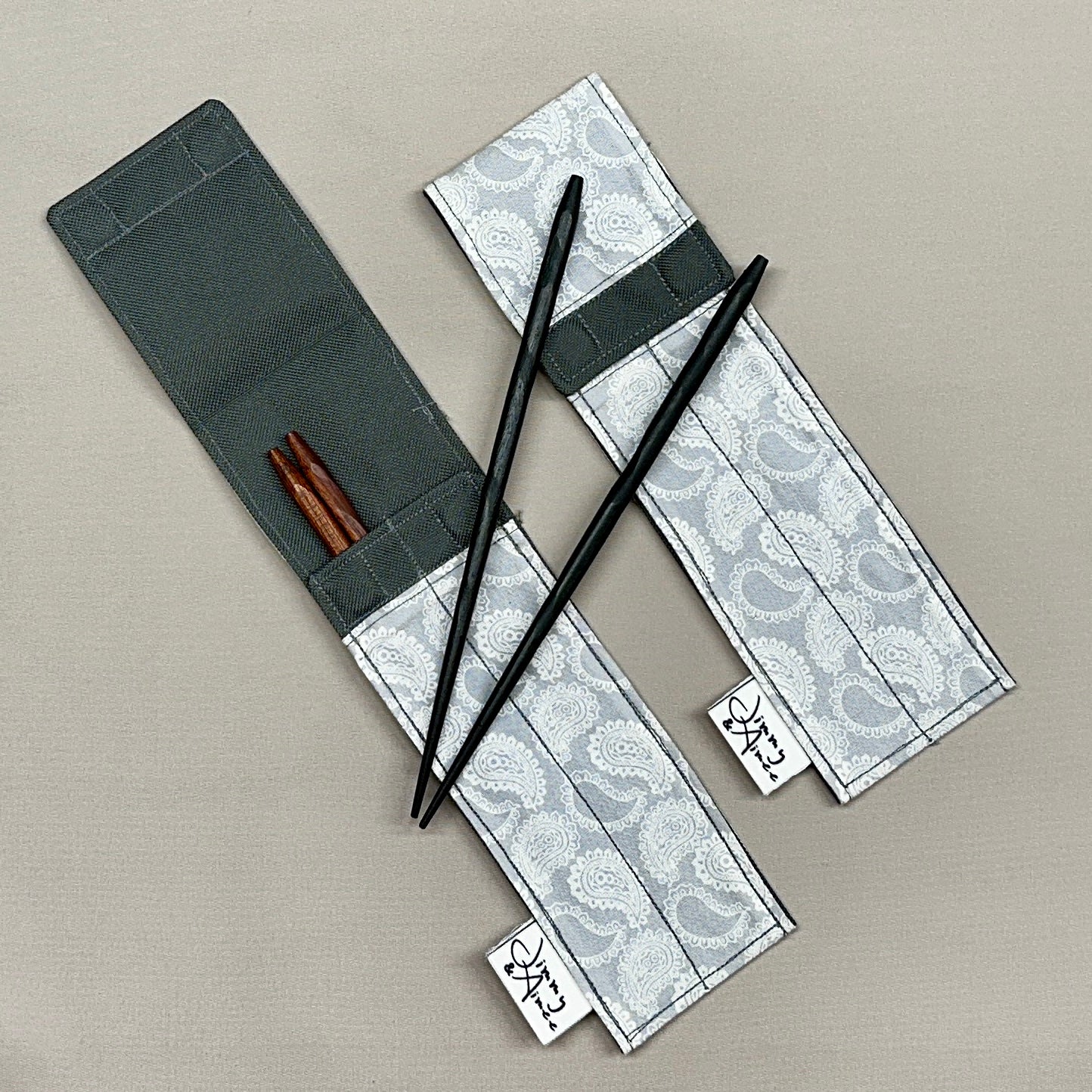 White Paisley Chopsticks Case