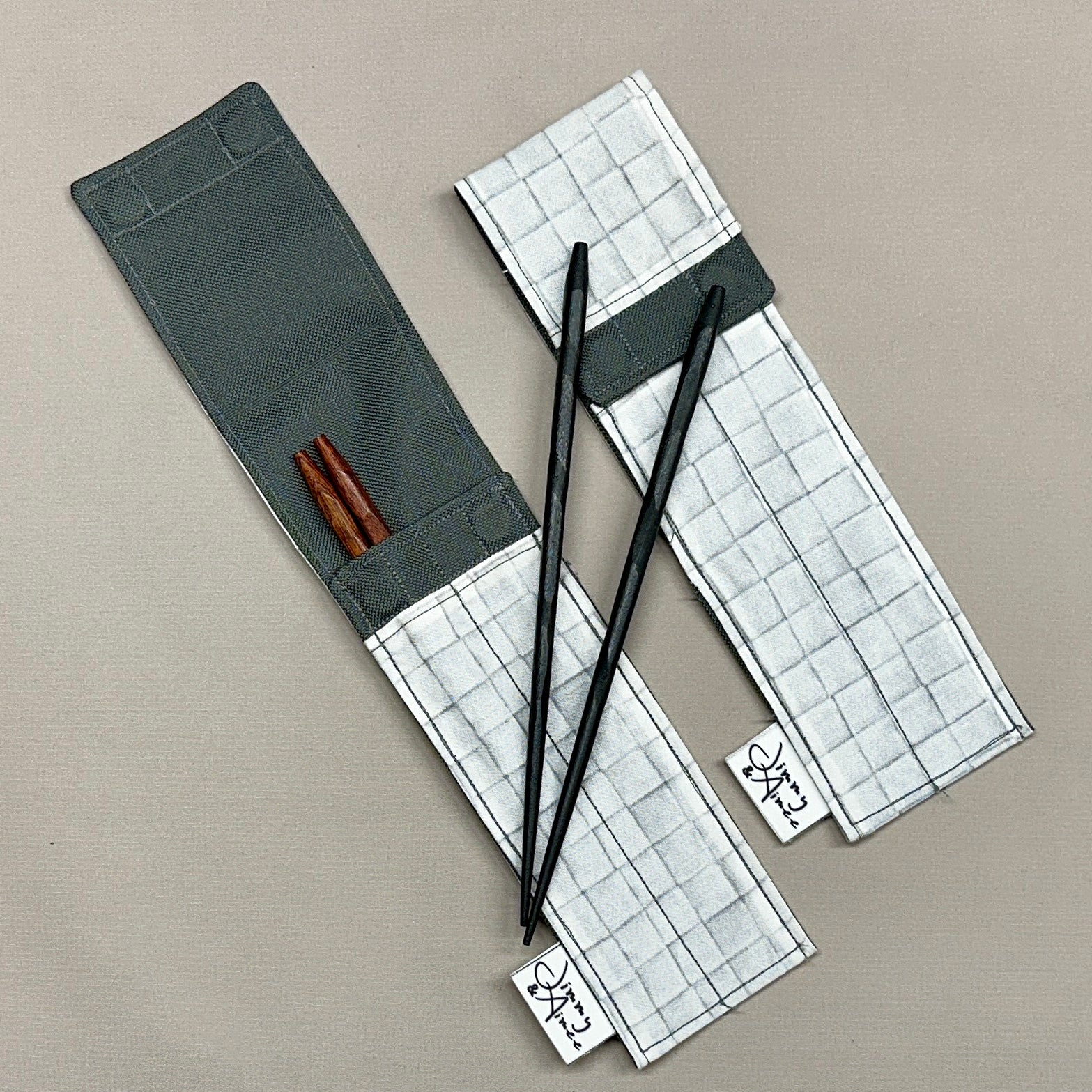 White Squares Chopsticks Case