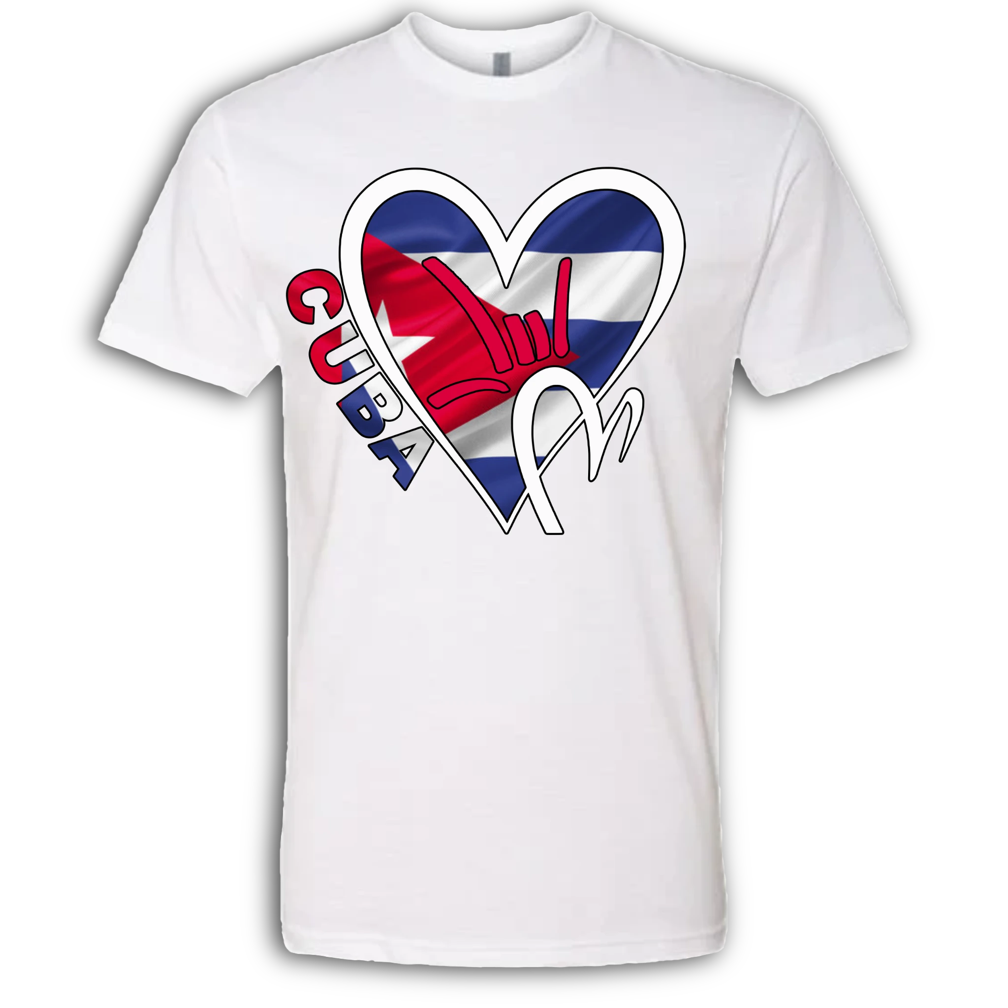 Cuba Flag ILY HEART T-Shirt