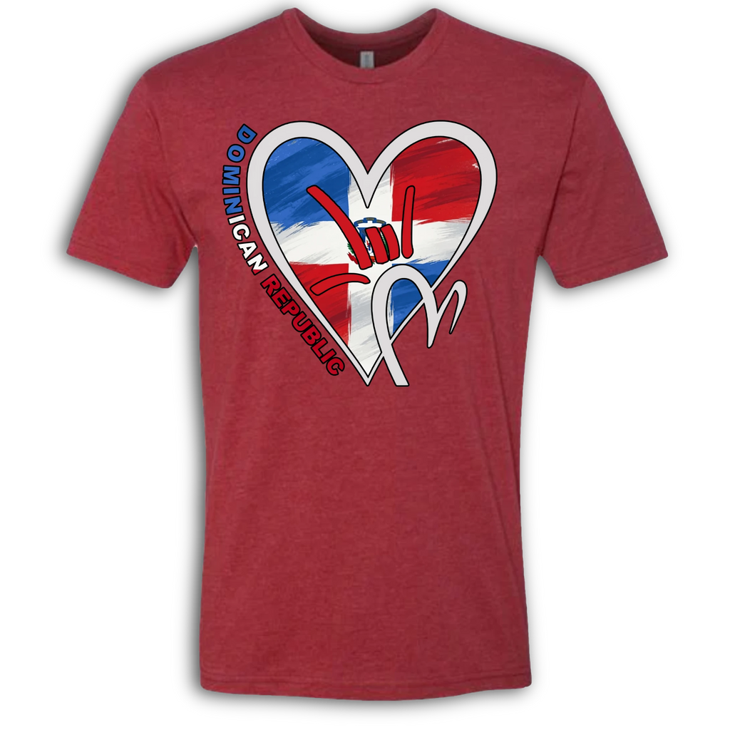 Dominican Republic Flag ILY HEART T-Shirt