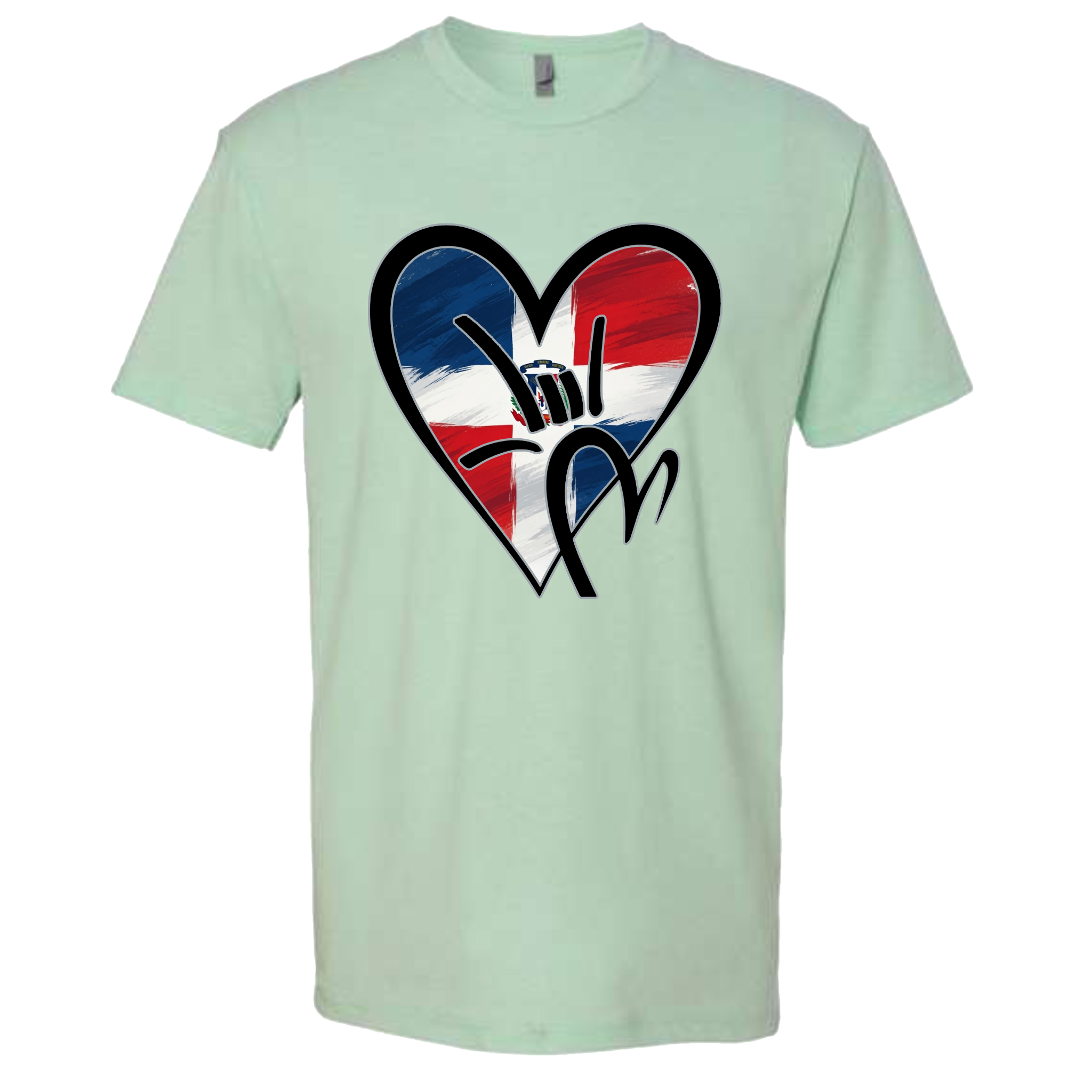 Dominican Republic Flag ILY HEART T-Shirt