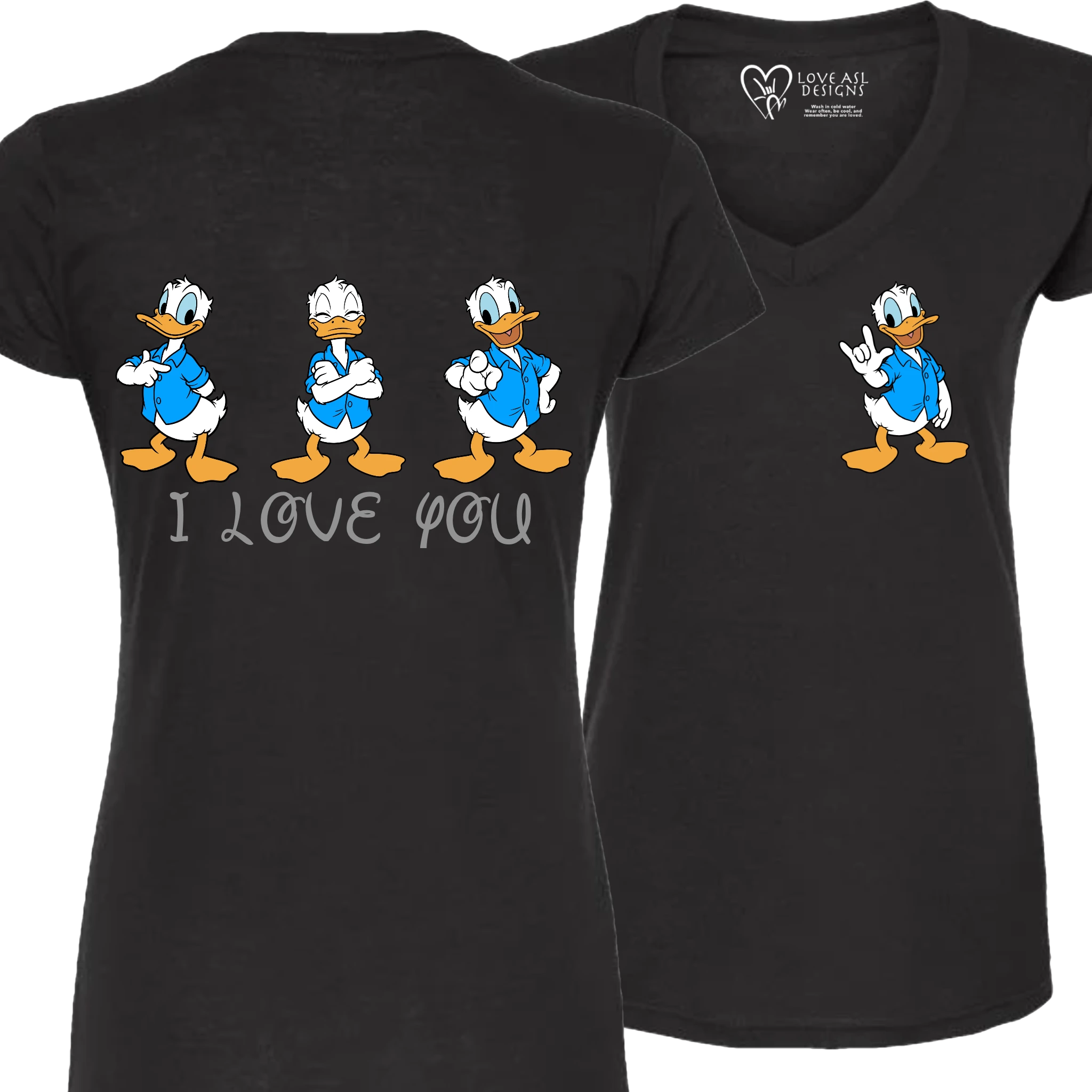 Donald ILY I Love You V-Neck T-Shirt (WOMEN)