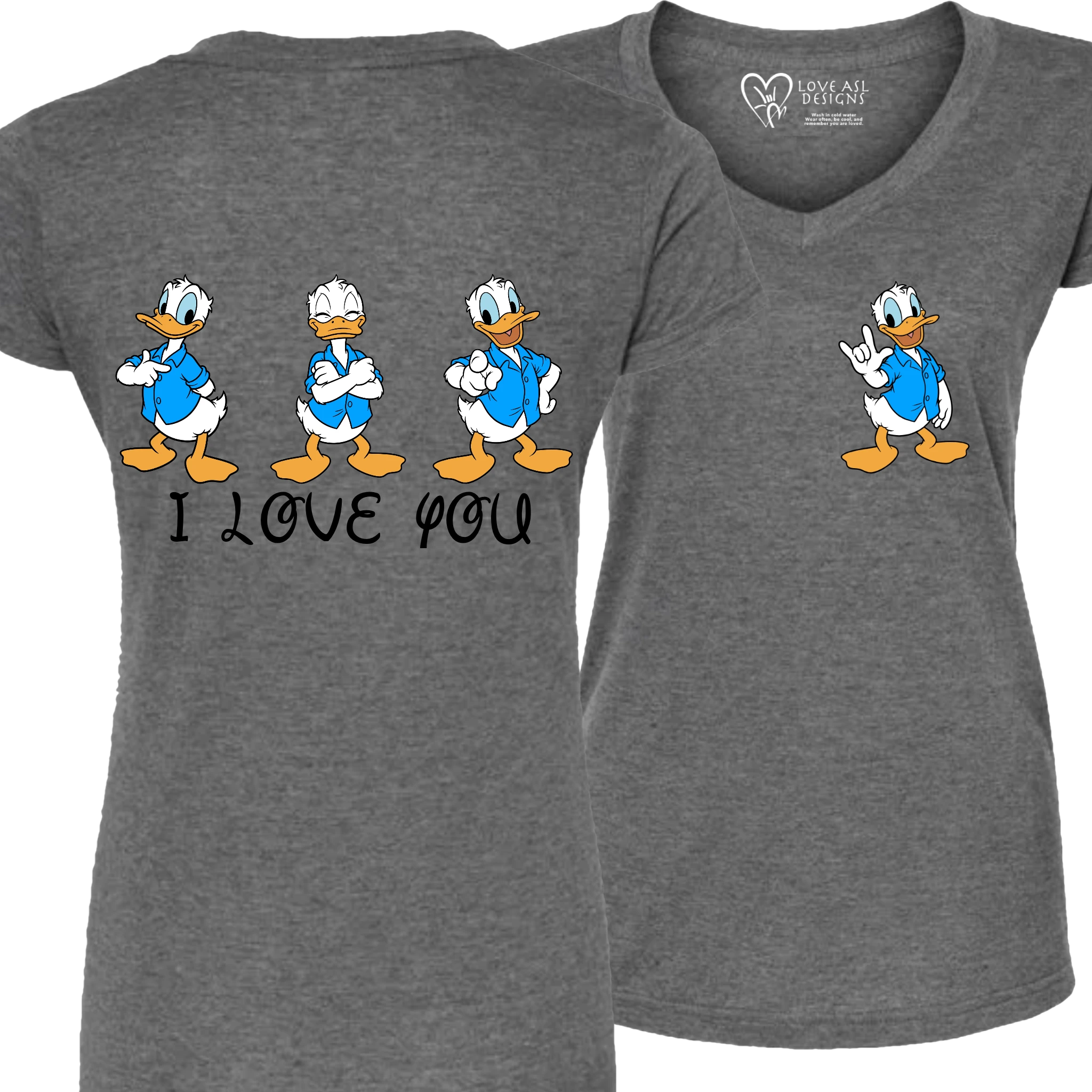 Donald ILY I Love You V-Neck T-Shirt (WOMEN)