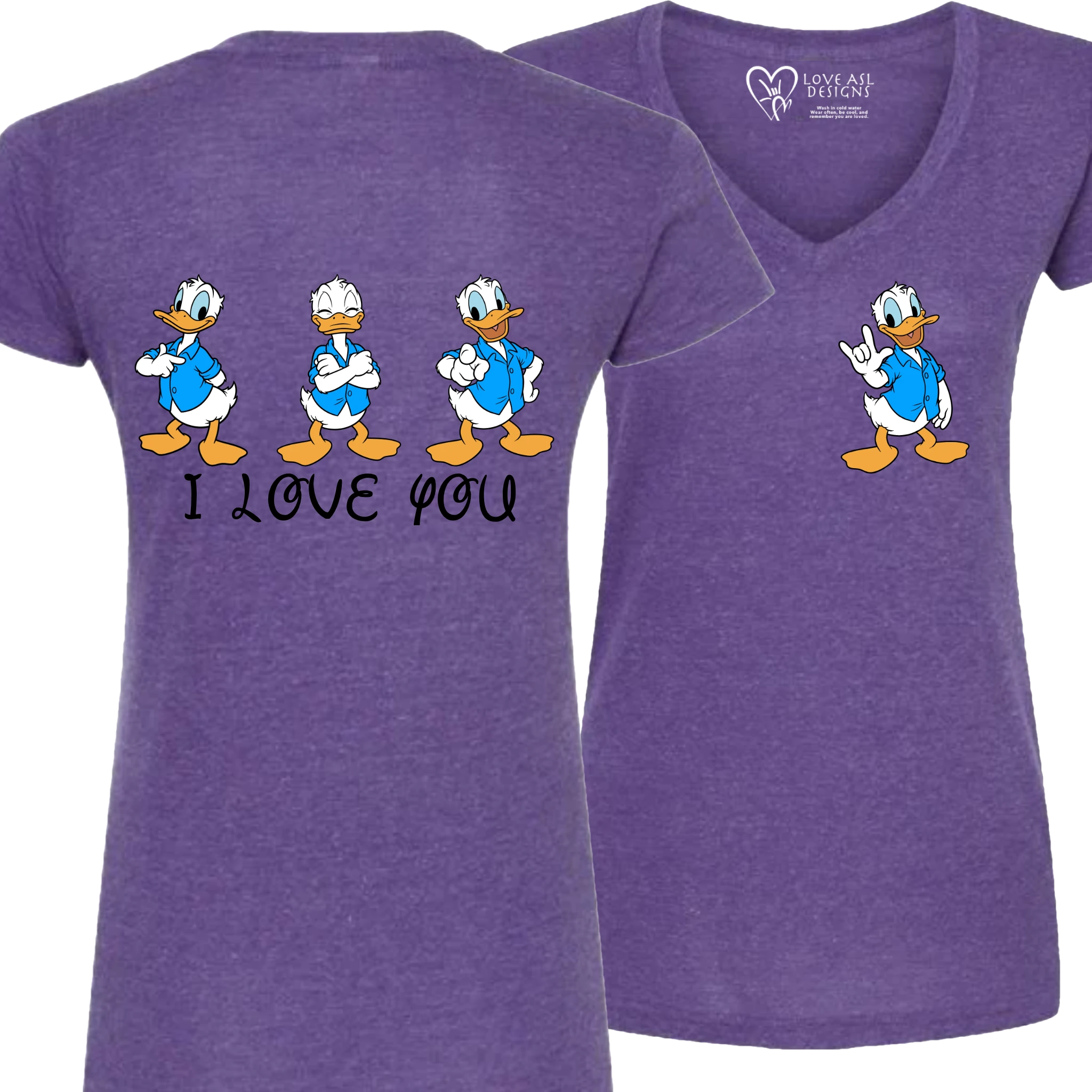 Donald ILY I Love You V-Neck T-Shirt (WOMEN)