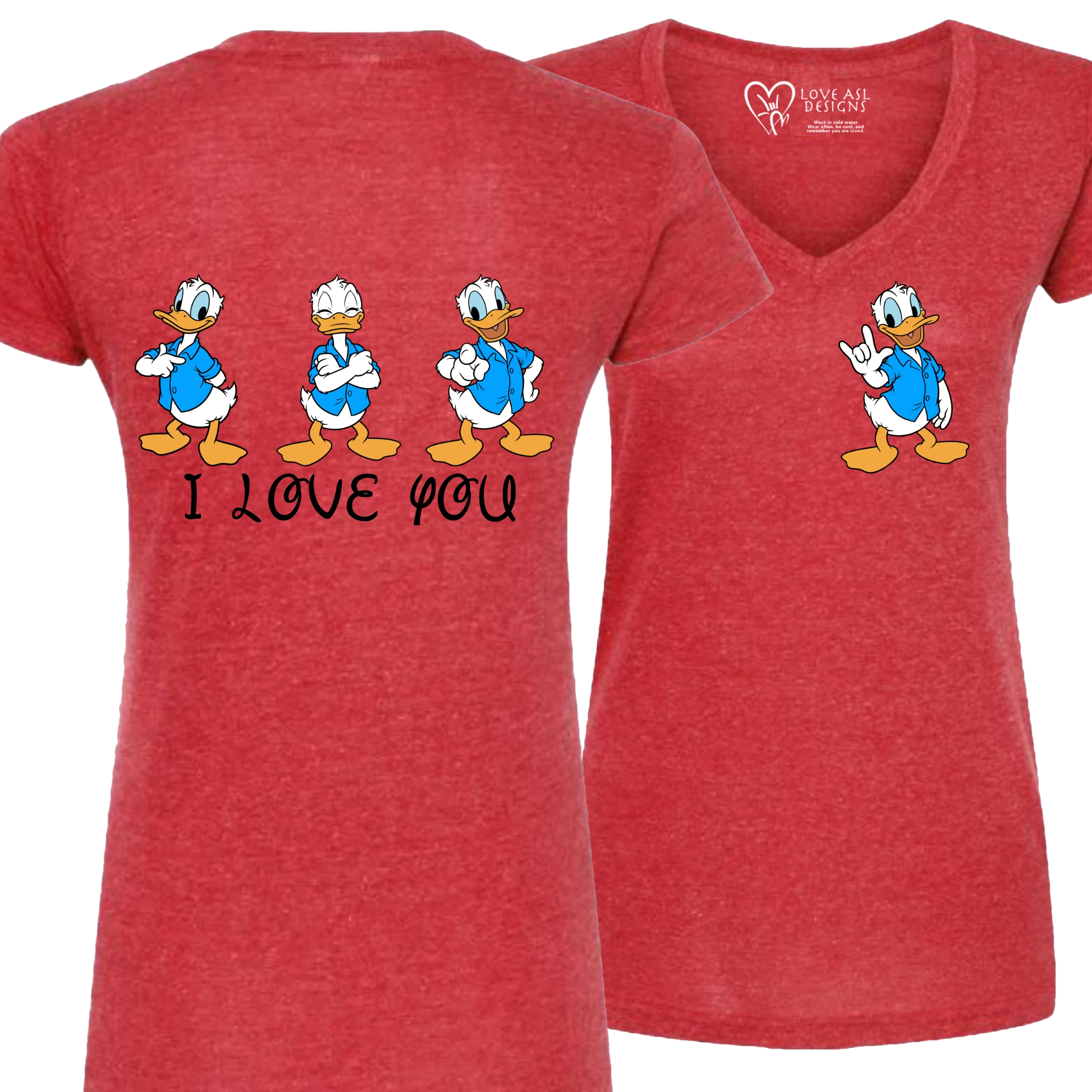 Donald ILY I Love You V-Neck T-Shirt (WOMEN)