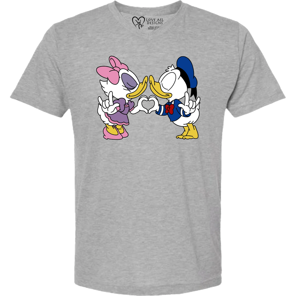 Donald & Daisy Hand Heart V-Neck Shirt (MEN)