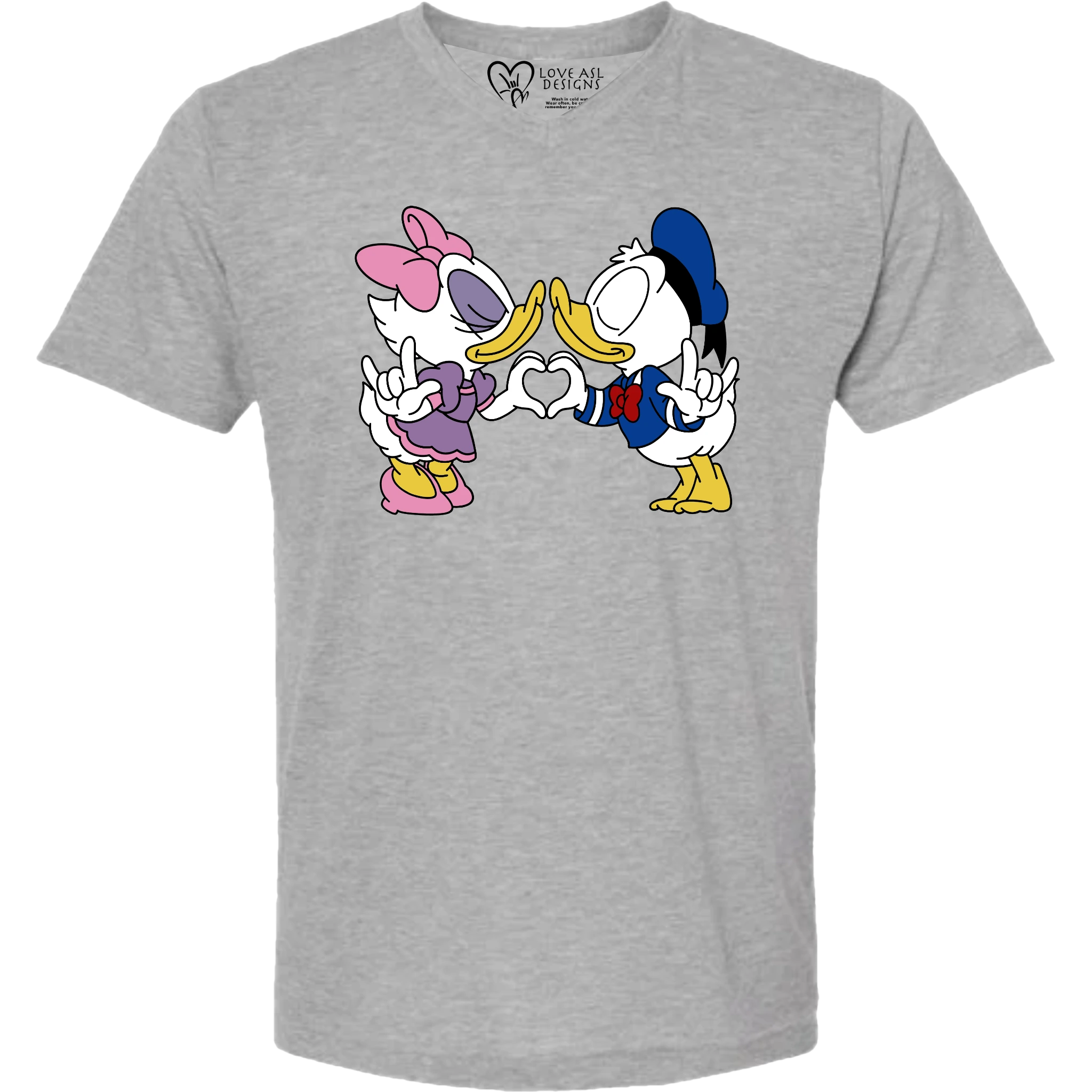 Donald & Daisy Hand Heart V-Neck Shirt (MEN)
