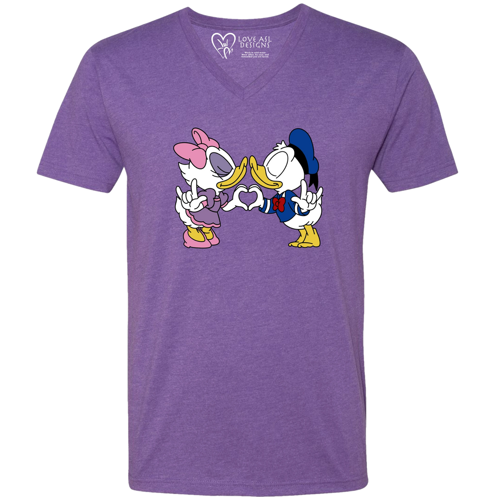 Donald & Daisy Hand Heart V-Neck Shirt (MEN)