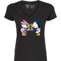 Donald & Daisy Hand Heart V-Neck Shirt (WOMEN)