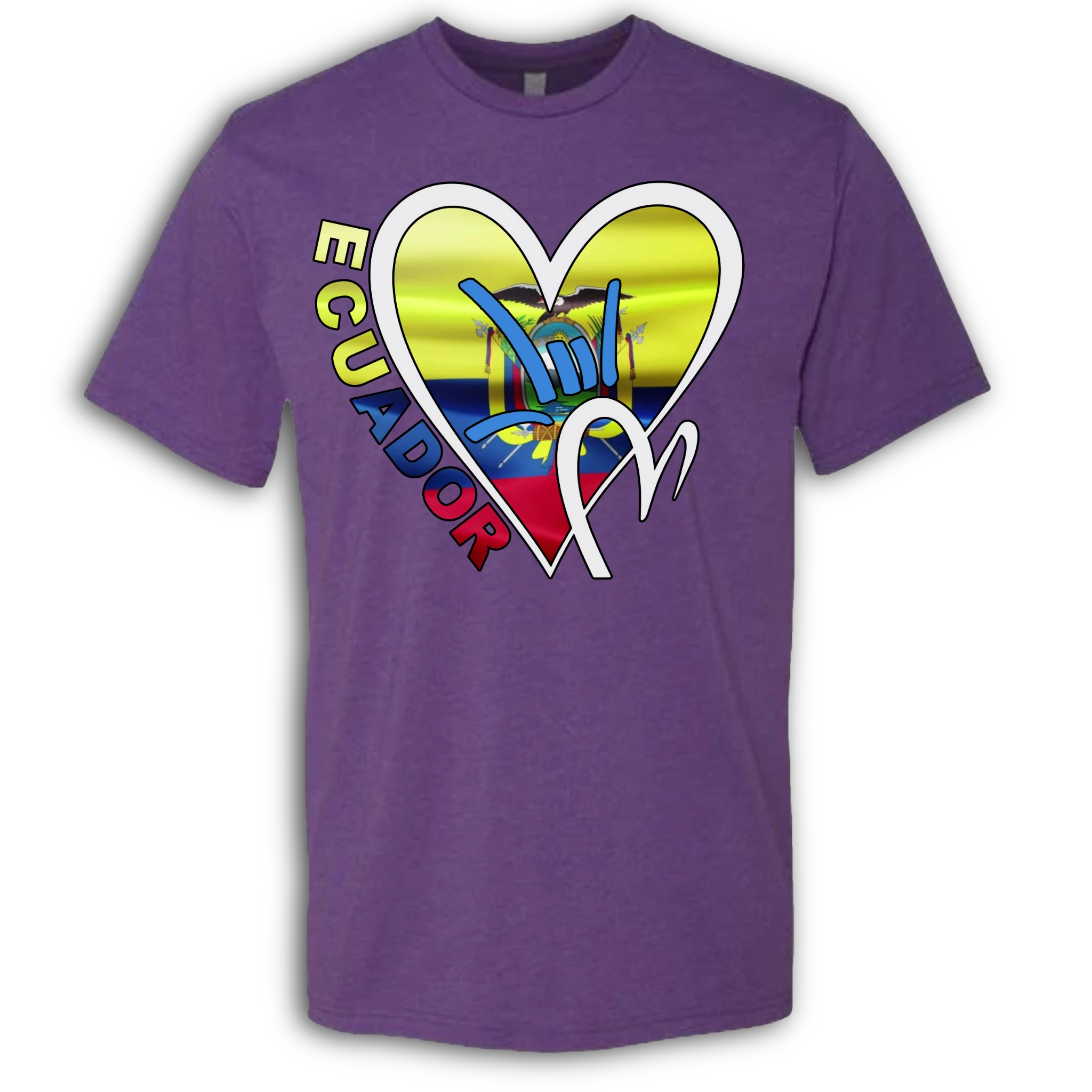 Ecuador Flag ILY HEART T-Shirt