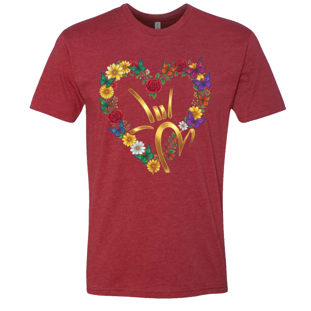 Gold ILY & Flower HEART T-Shirt