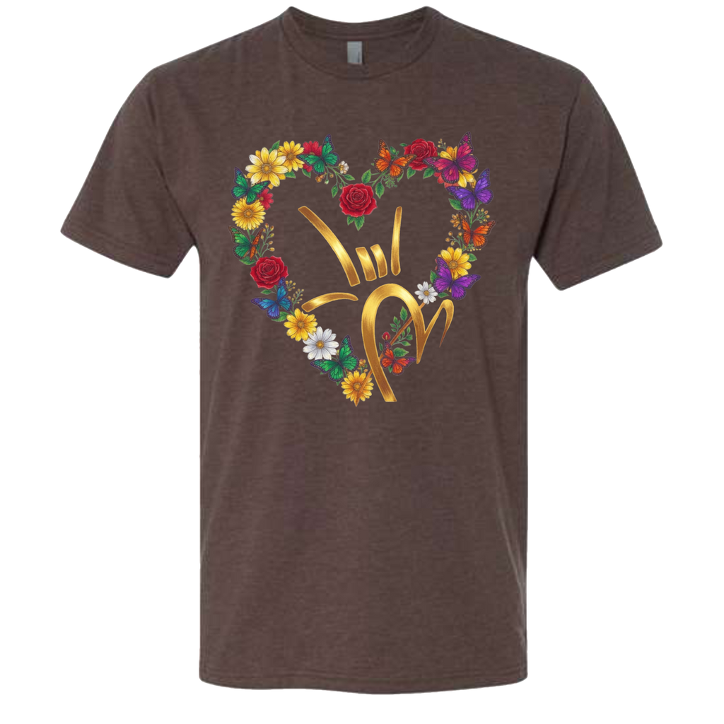 Gold ILY & Flower HEART T-Shirt
