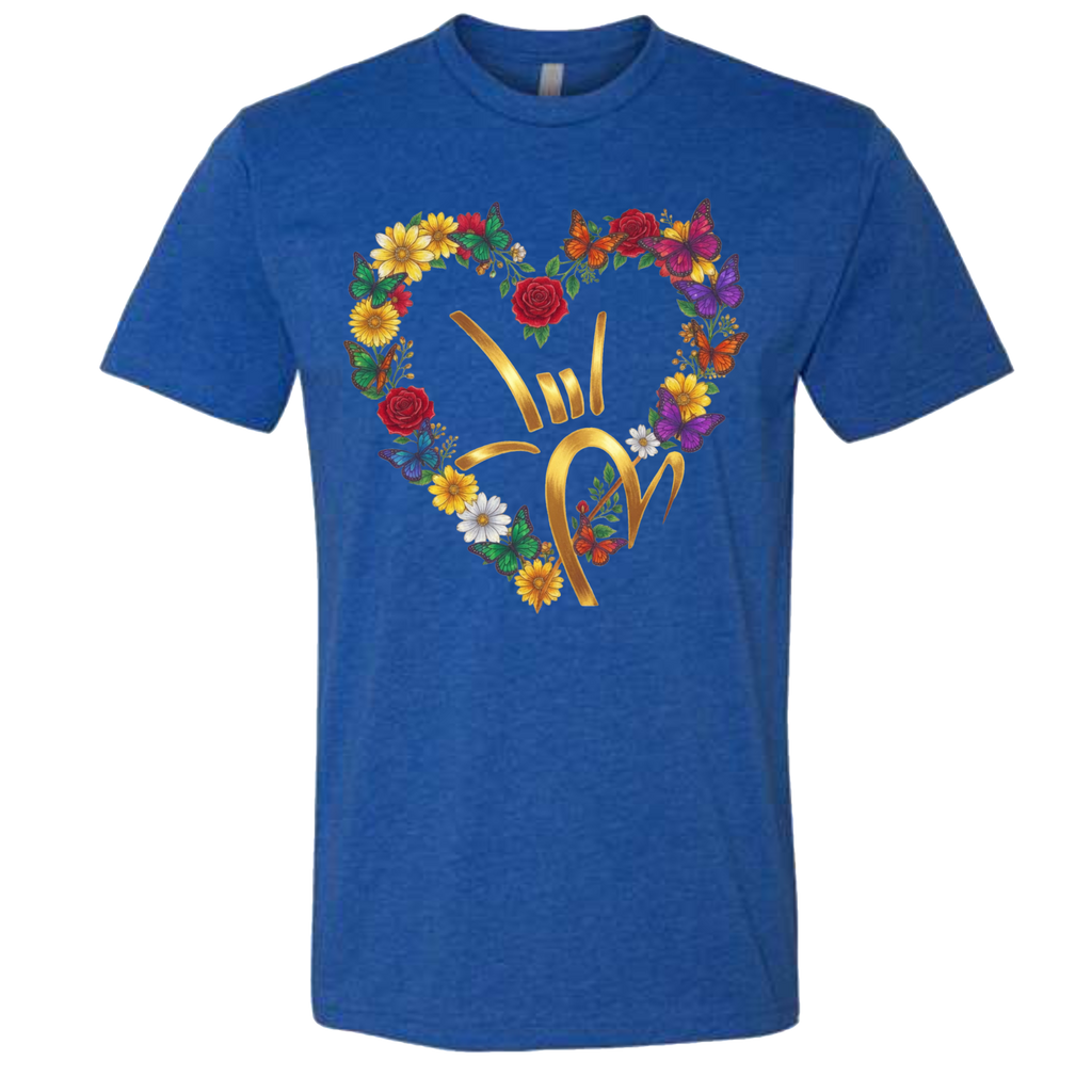 Gold ILY & Flower HEART T-Shirt