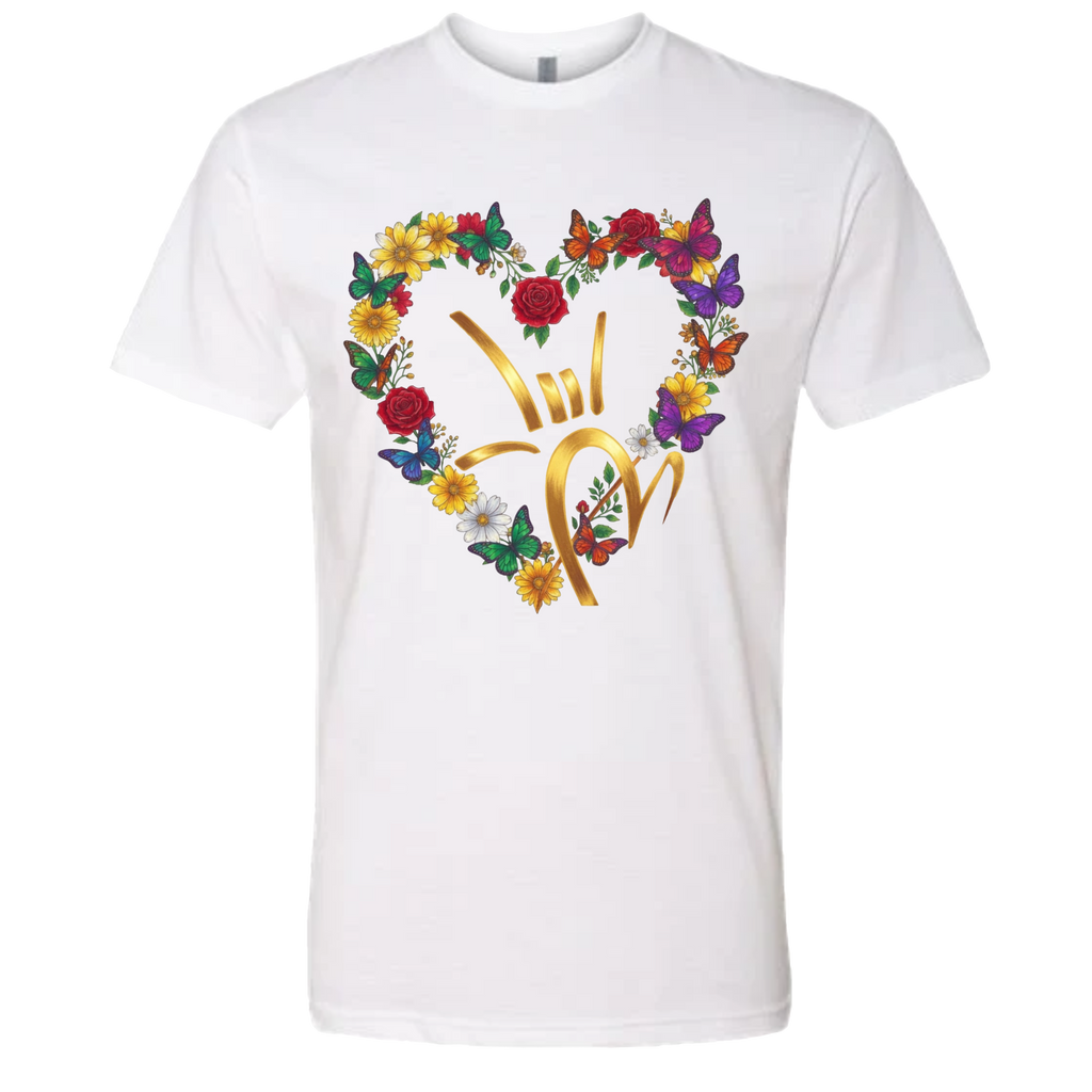 Gold ILY & Flower HEART T-Shirt