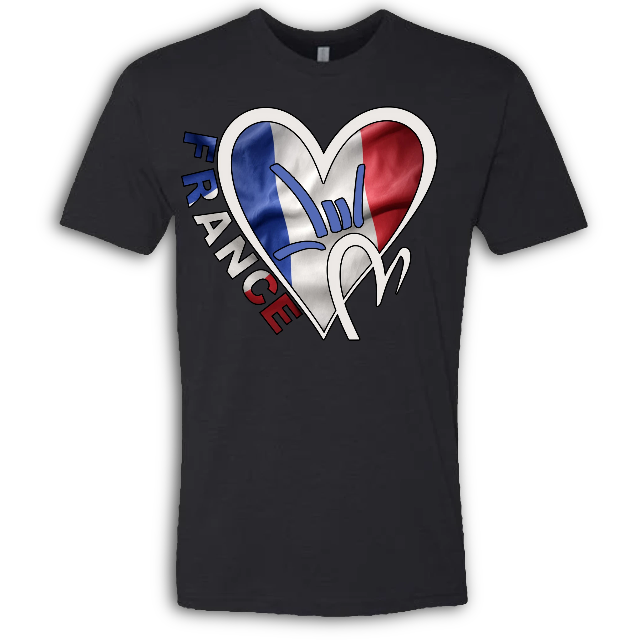 France Flag ILY HEART T-Shirt
