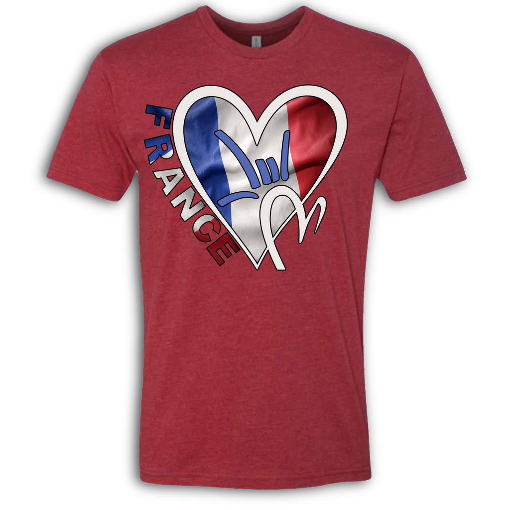 France Flag ILY HEART T-Shirt