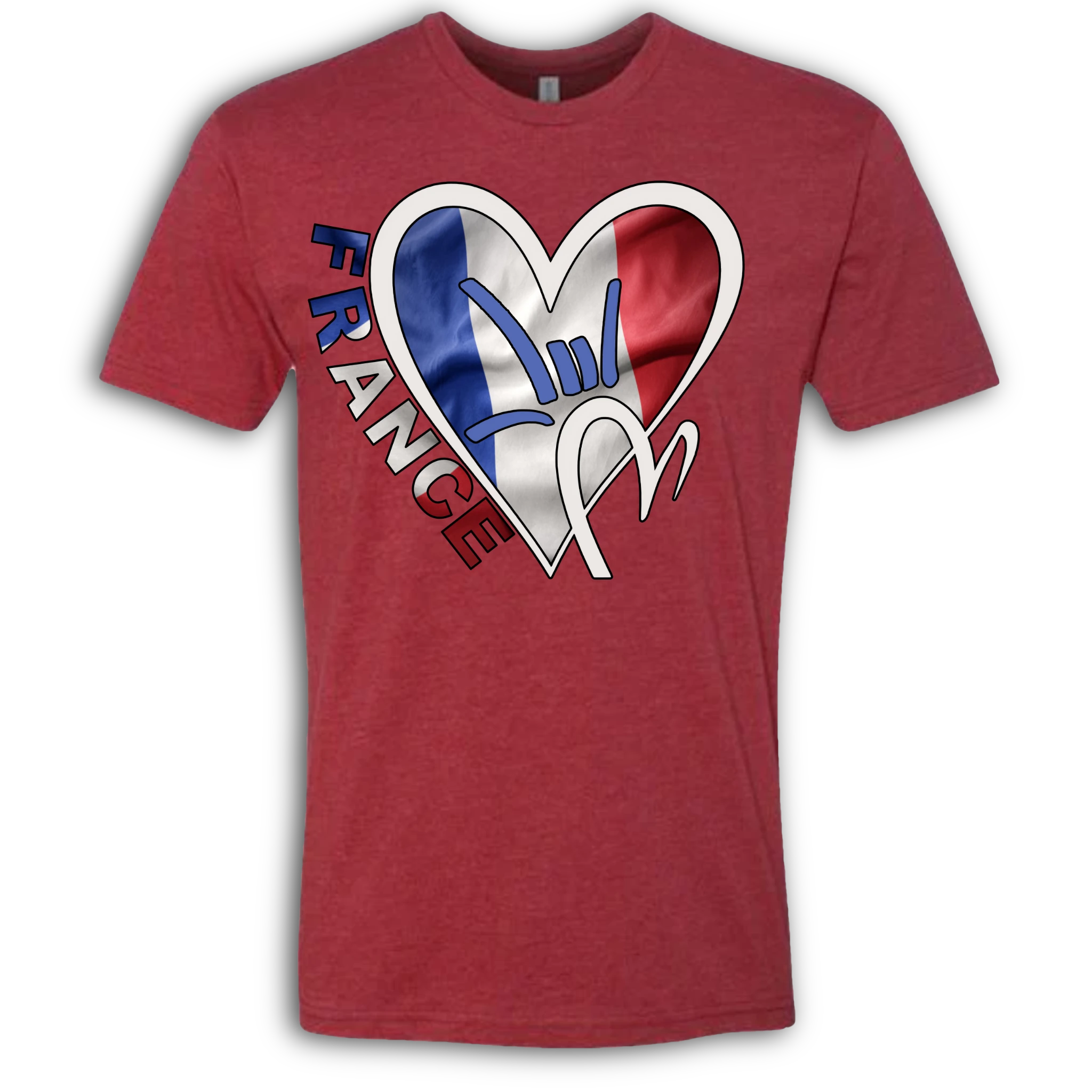 France Flag ILY HEART T-Shirt