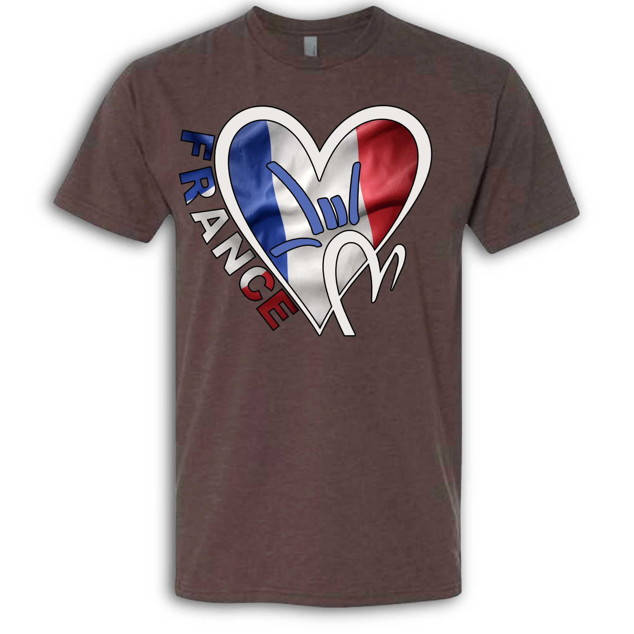 France Flag ILY HEART T-Shirt